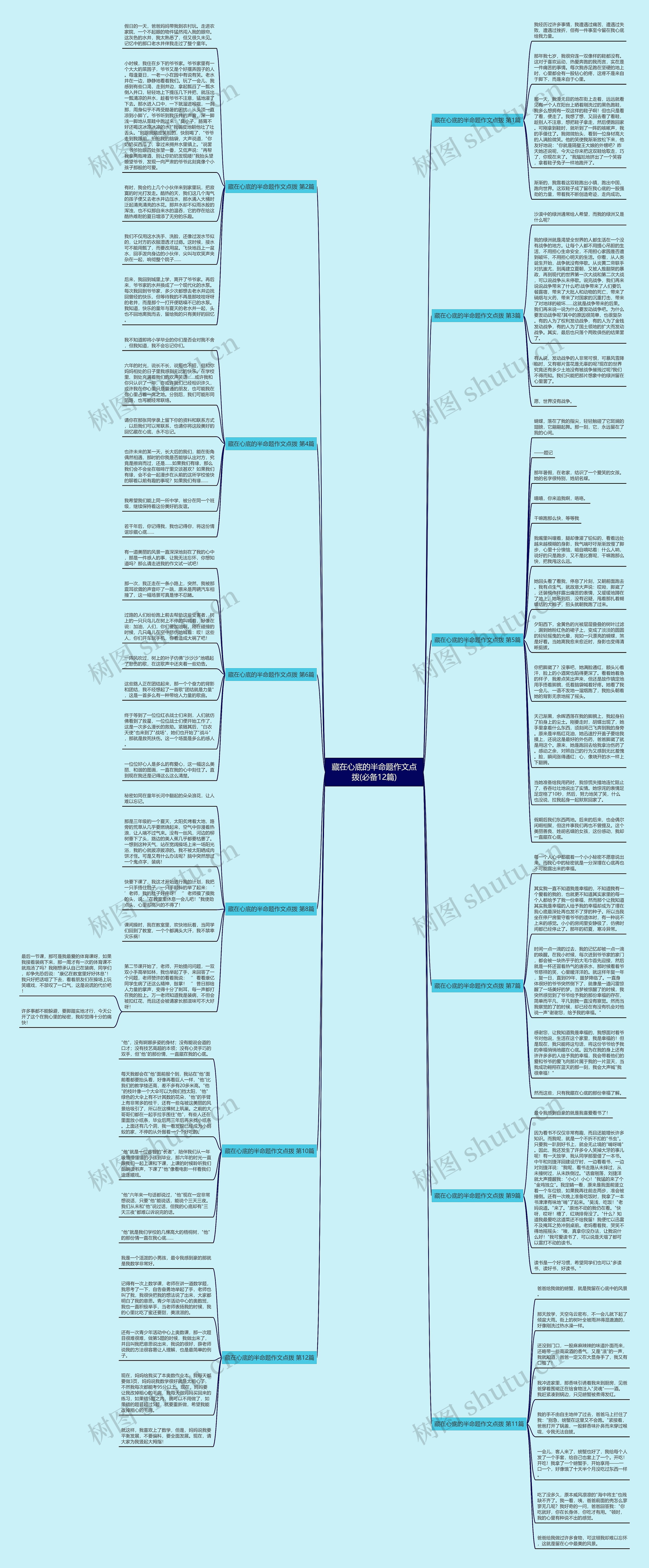 藏在心底的半命题作文点拨(必备12篇)思维导图