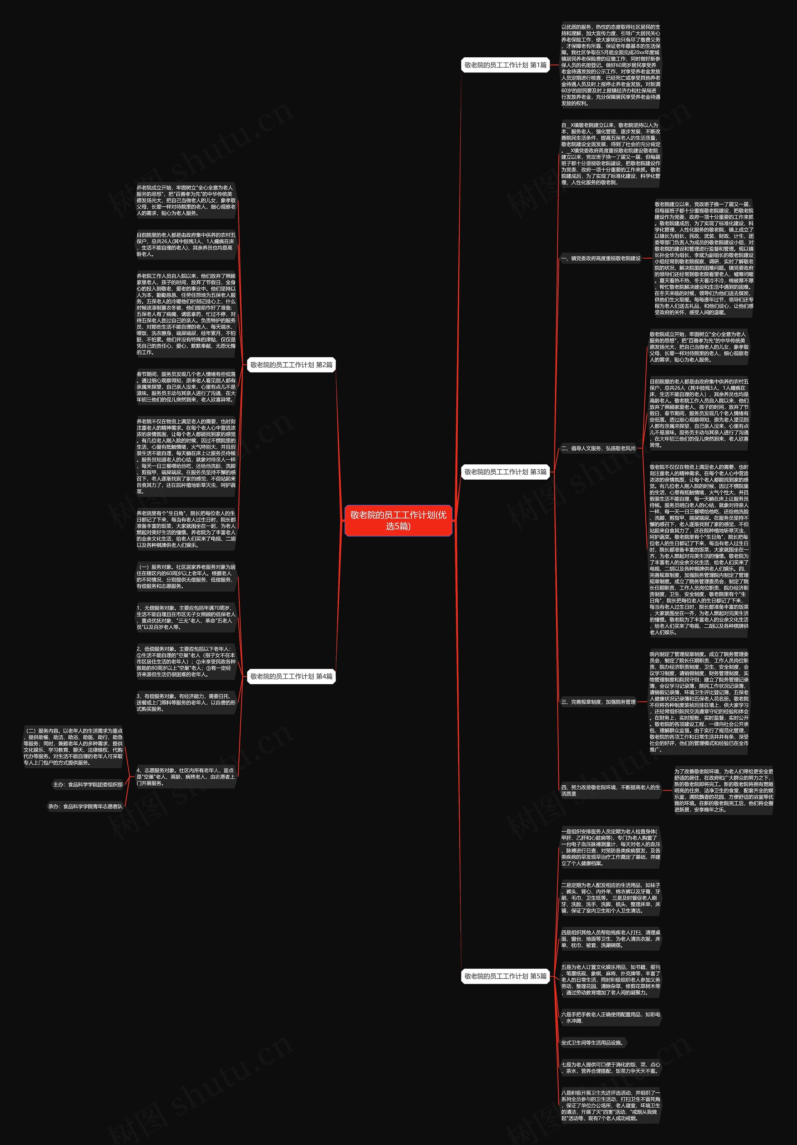 敬老院的员工工作计划(优选5篇)思维导图