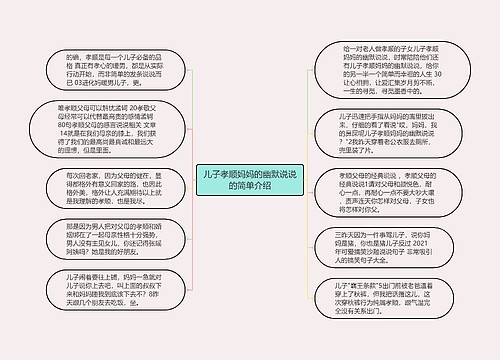 儿子孝顺妈妈的幽默说说的简单介绍
