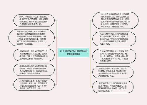 儿子孝顺妈妈的幽默说说的简单介绍