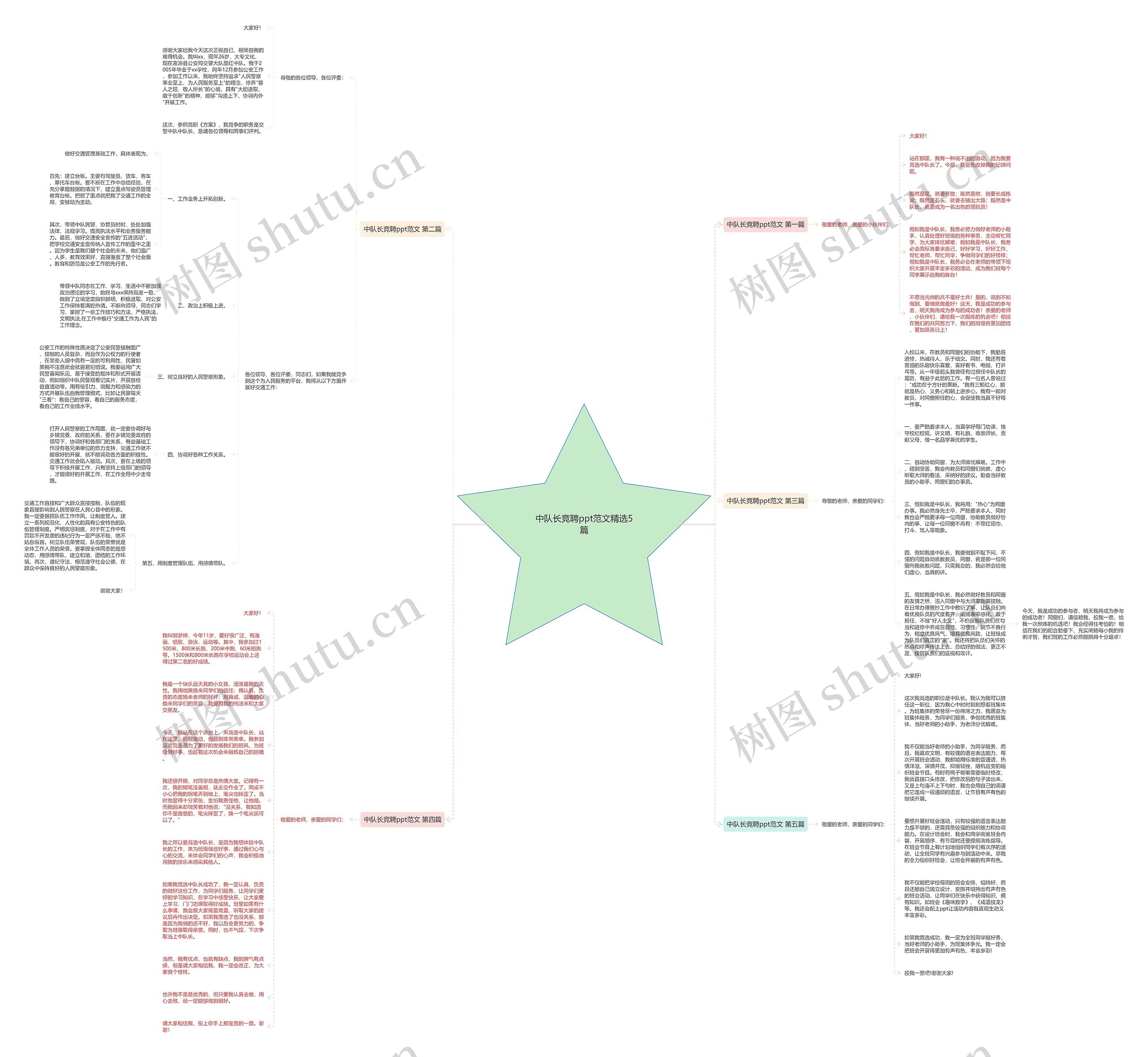 中队长竞聘ppt范文精选5篇思维导图
