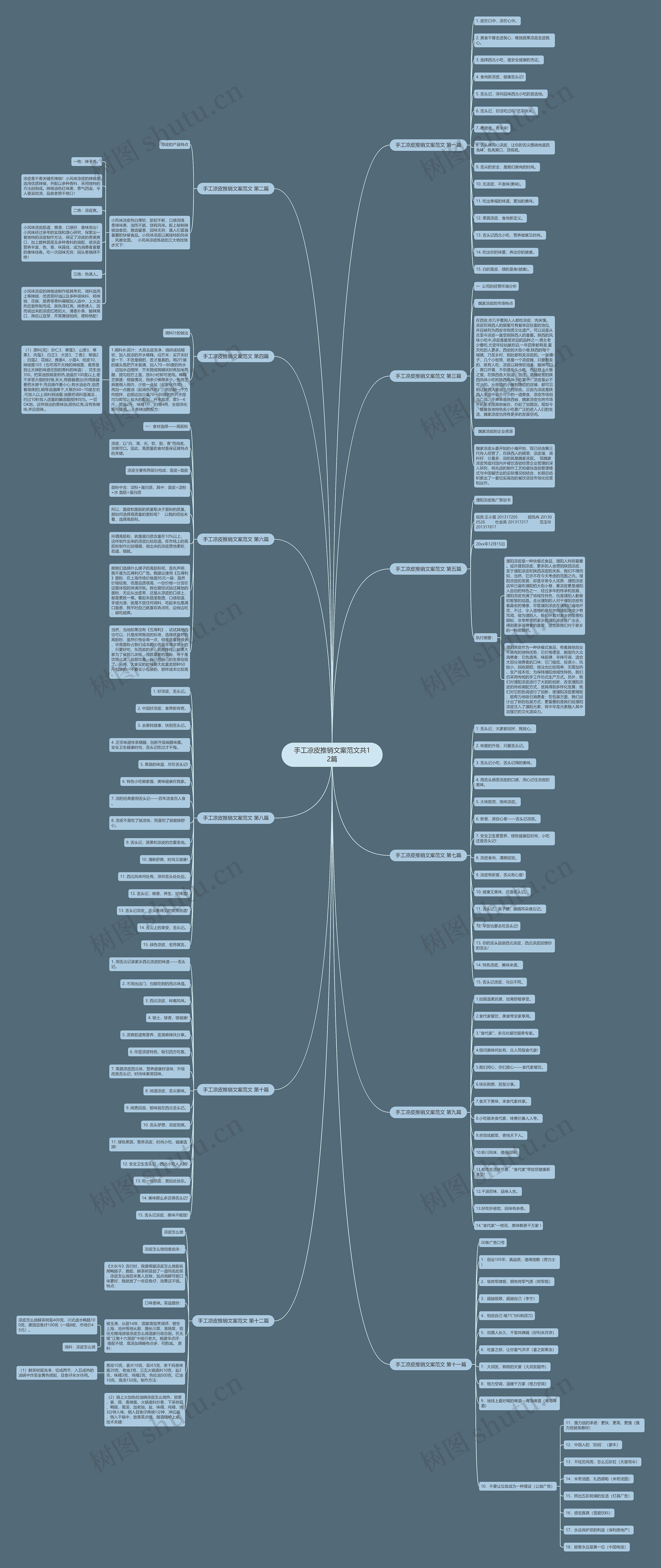 手工凉皮推销文案范文共12篇思维导图