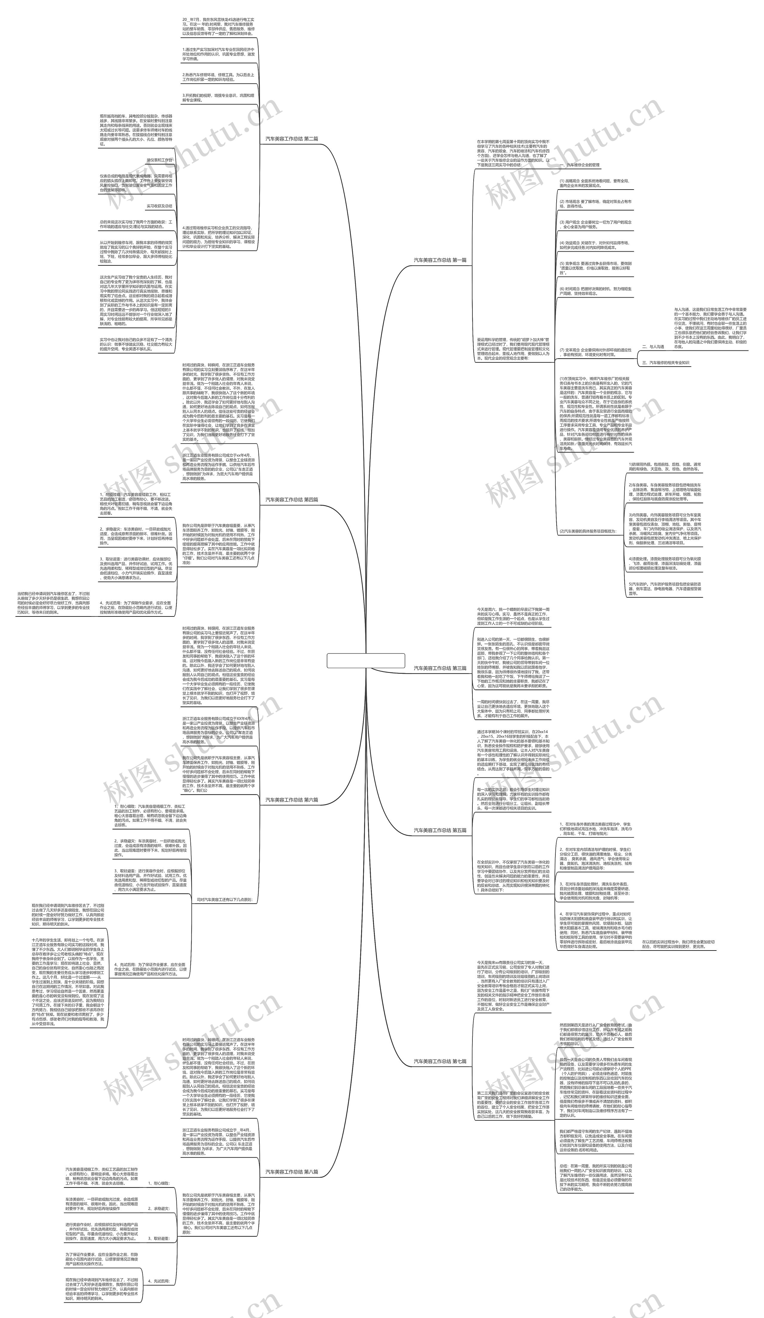汽车美容工作总结通用8篇思维导图