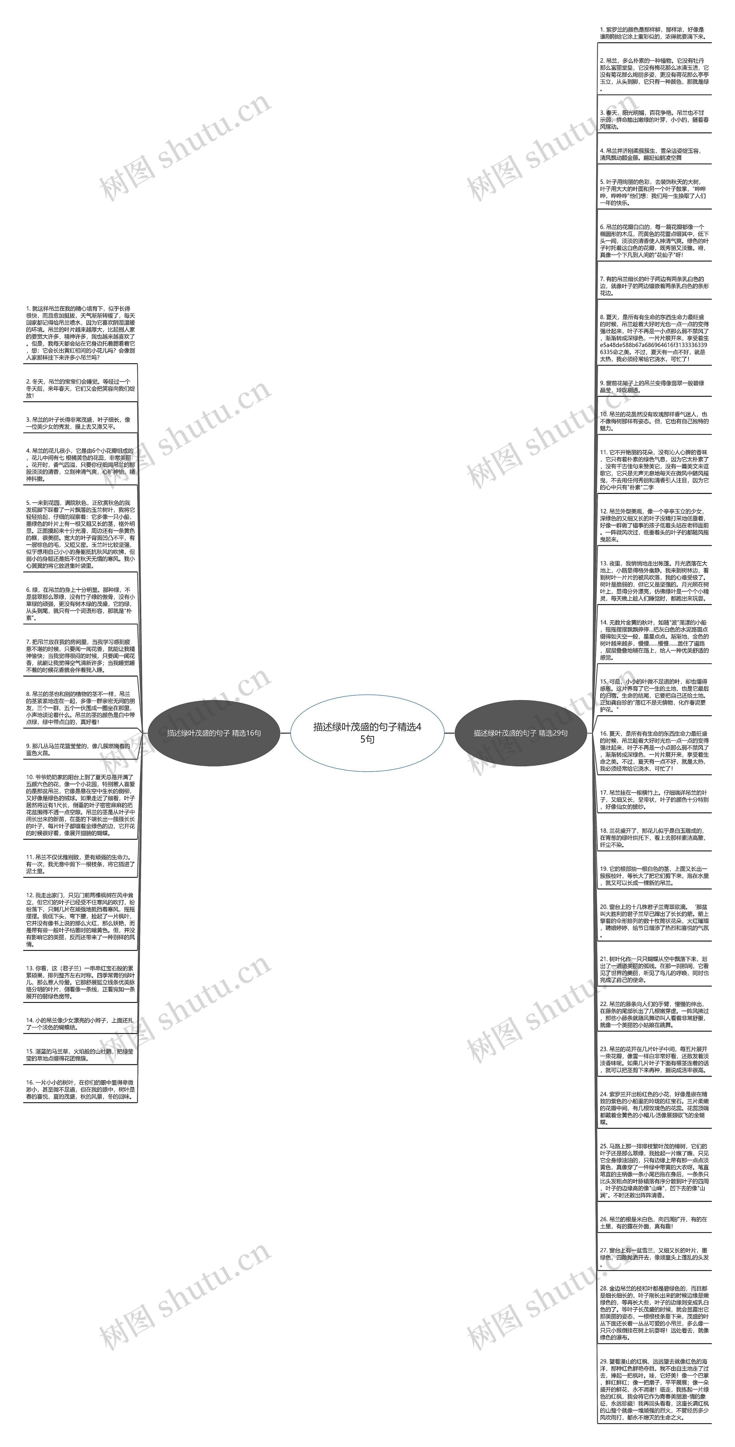 描述绿叶茂盛的句子精选45句思维导图