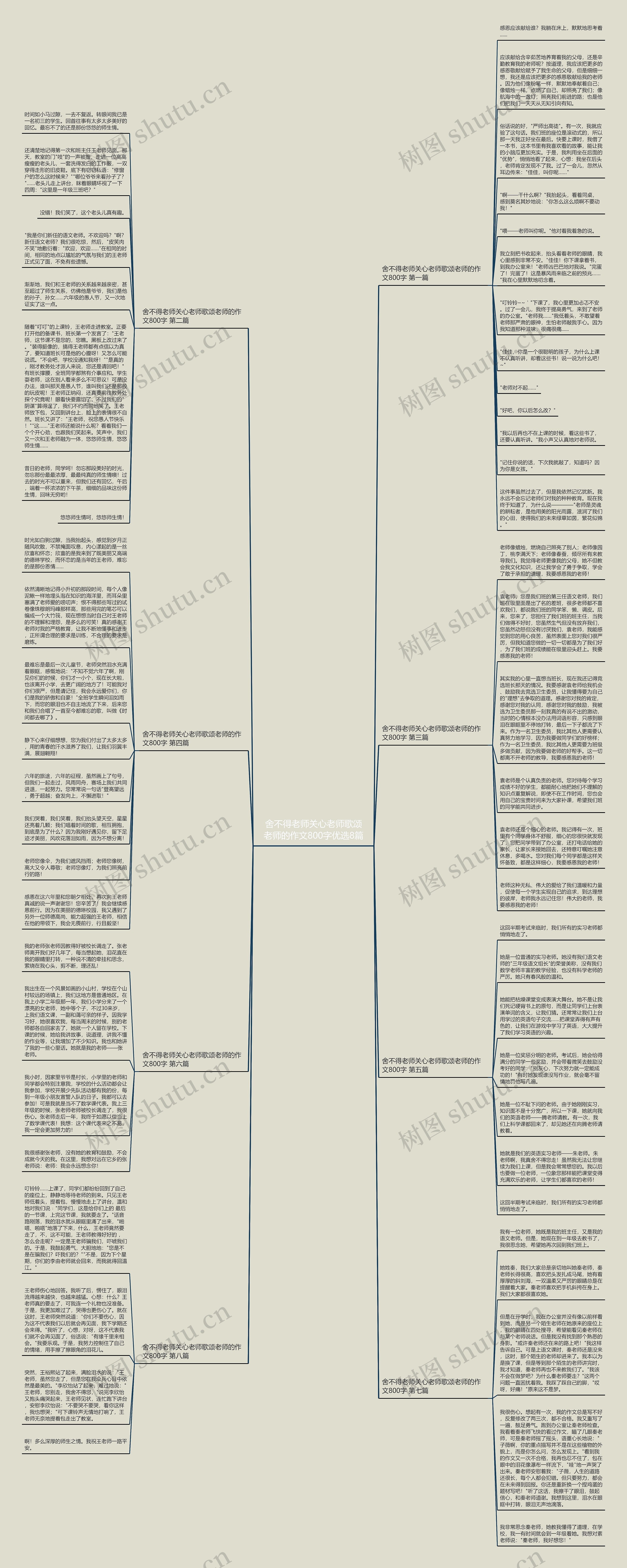 舍不得老师关心老师歌颂老师的作文800字优选8篇