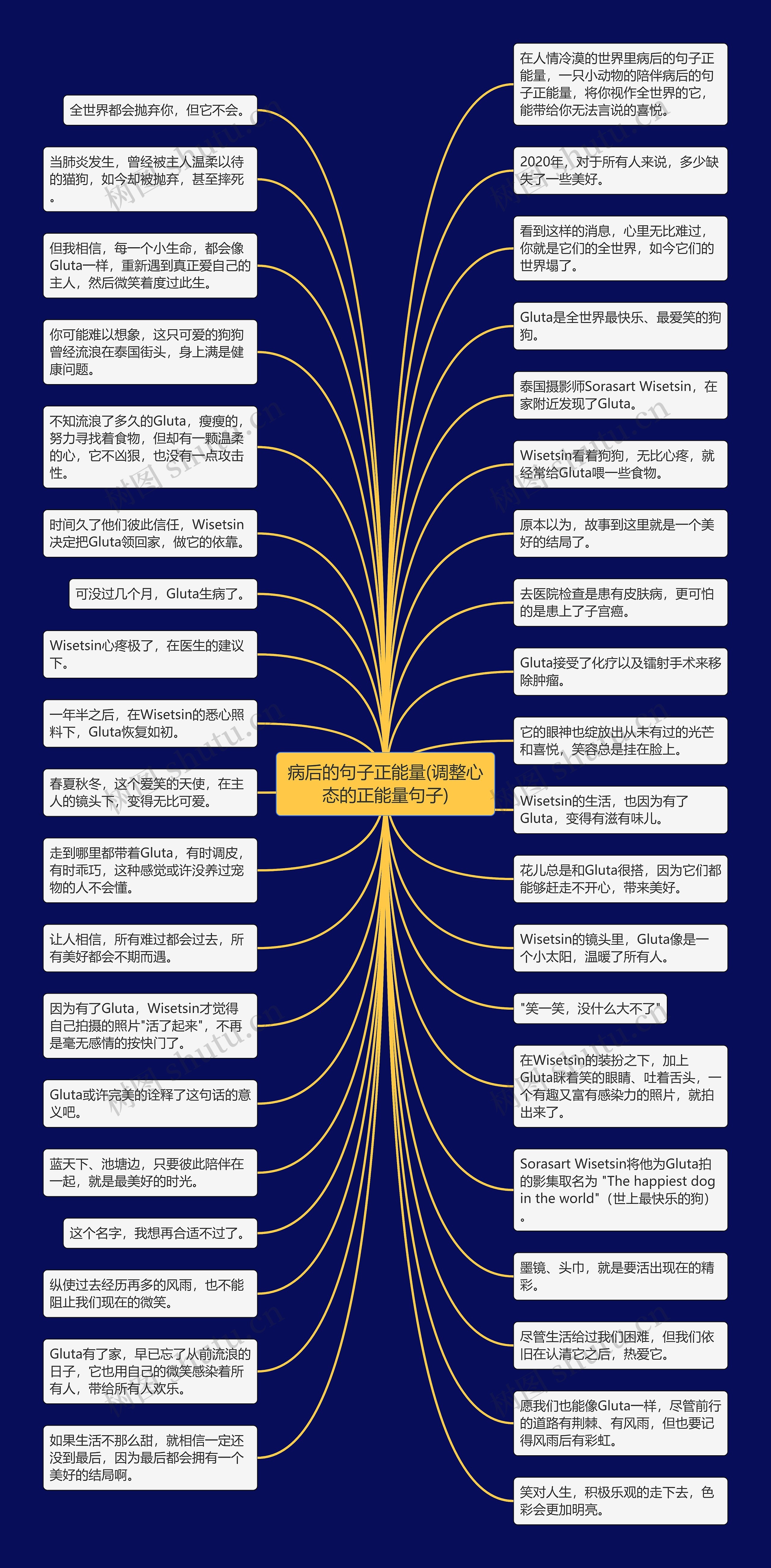 病后的句子正能量(调整心态的正能量句子)思维导图