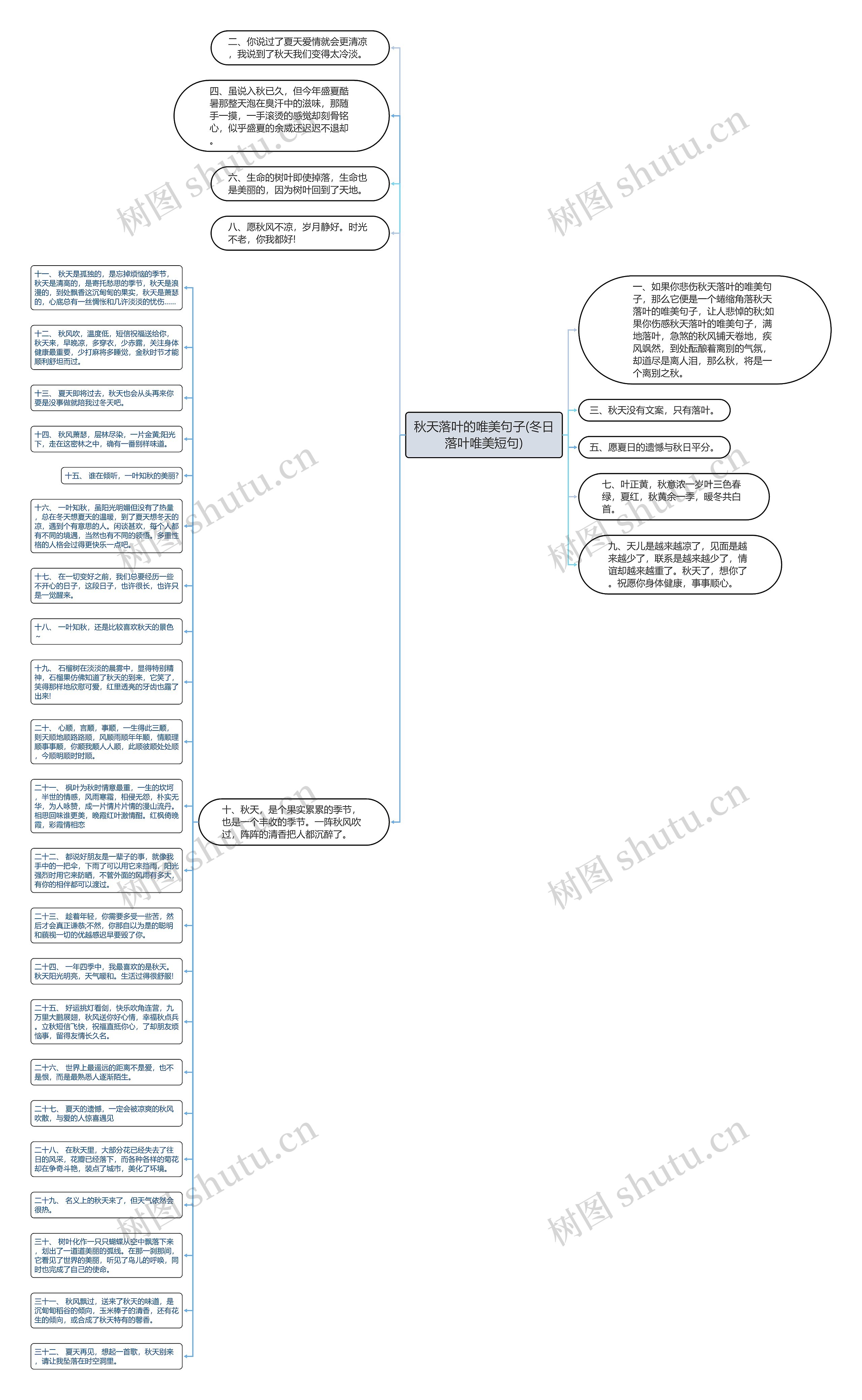 秋天落叶的唯美句子(冬日落叶唯美短句)思维导图