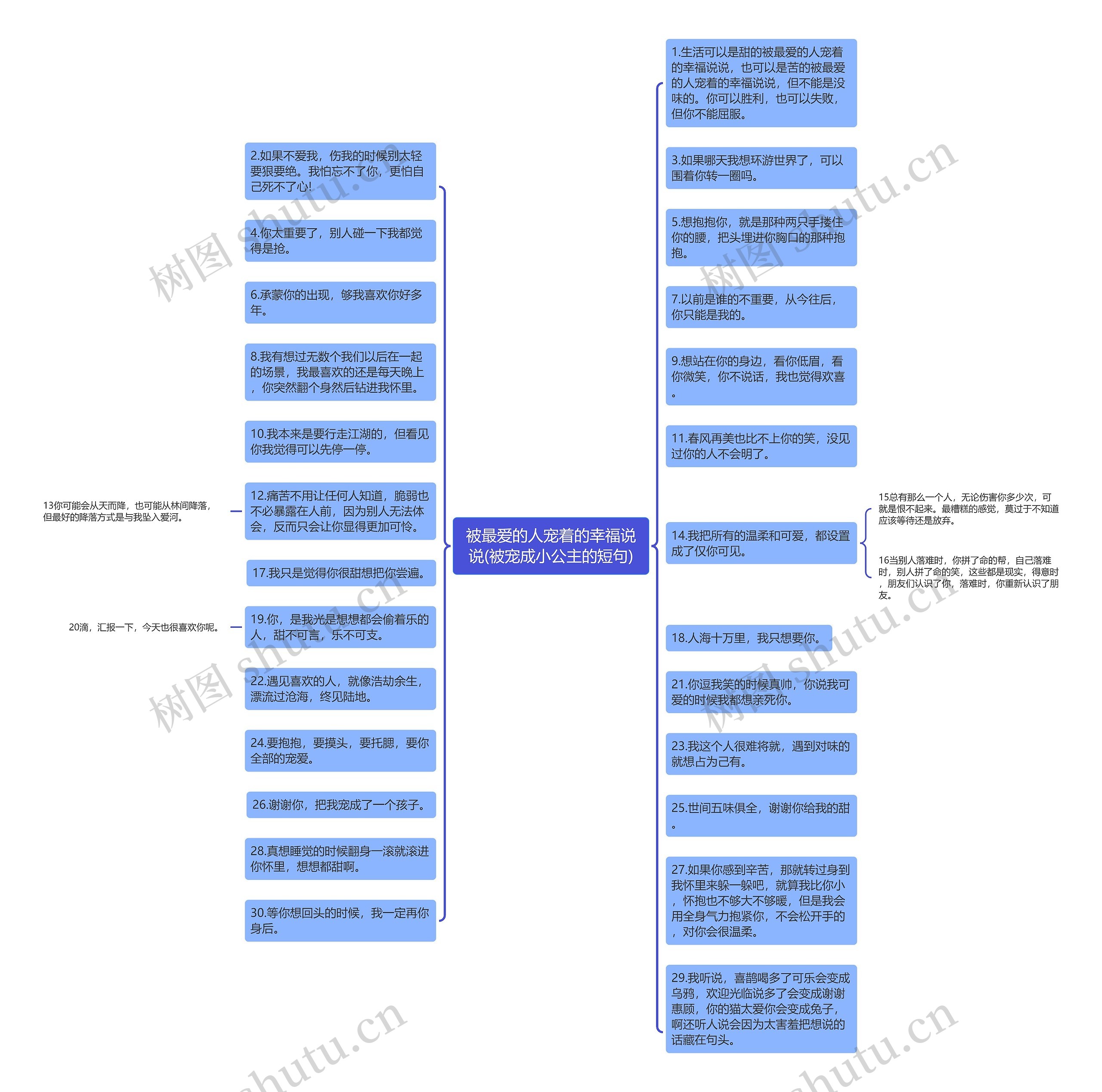 被最爱的人宠着的幸福说说(被宠成小公主的短句)思维导图