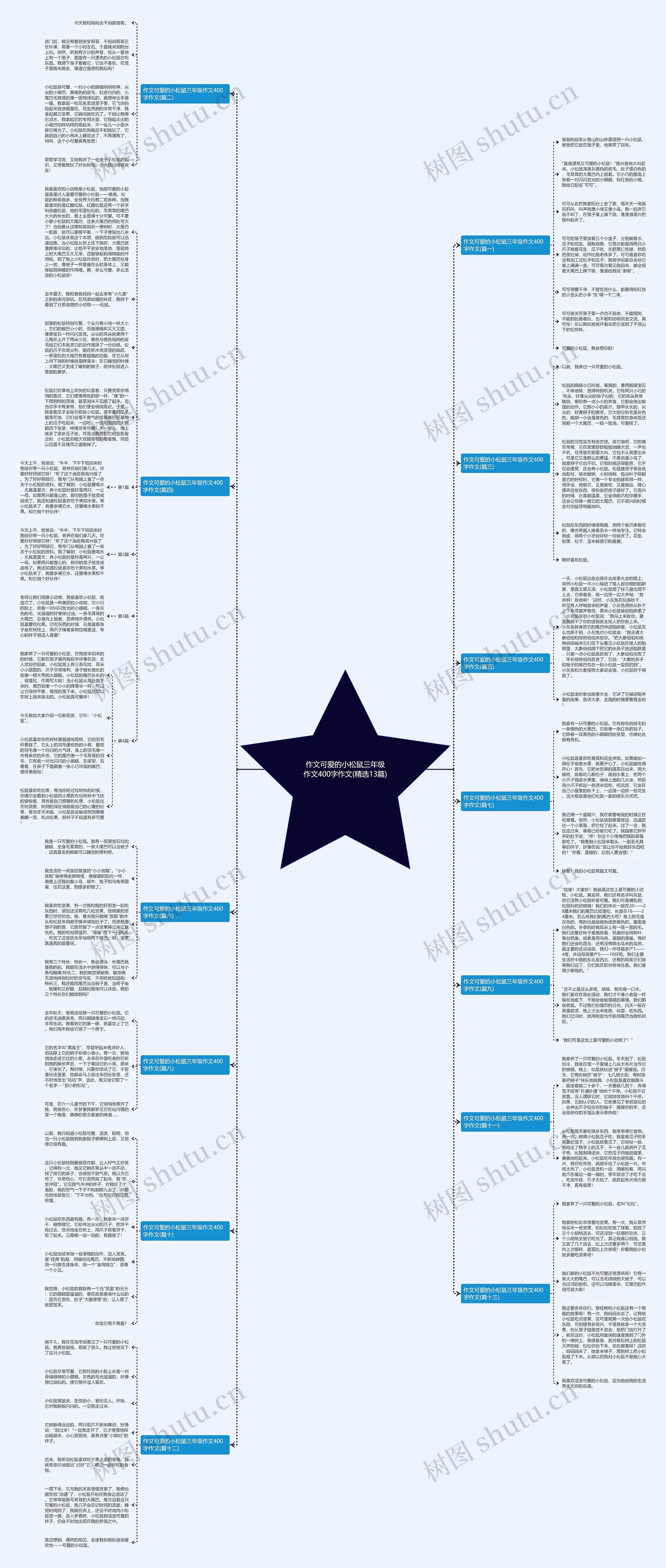 作文可爱的小松鼠三年级作文400字作文(精选13篇)思维导图