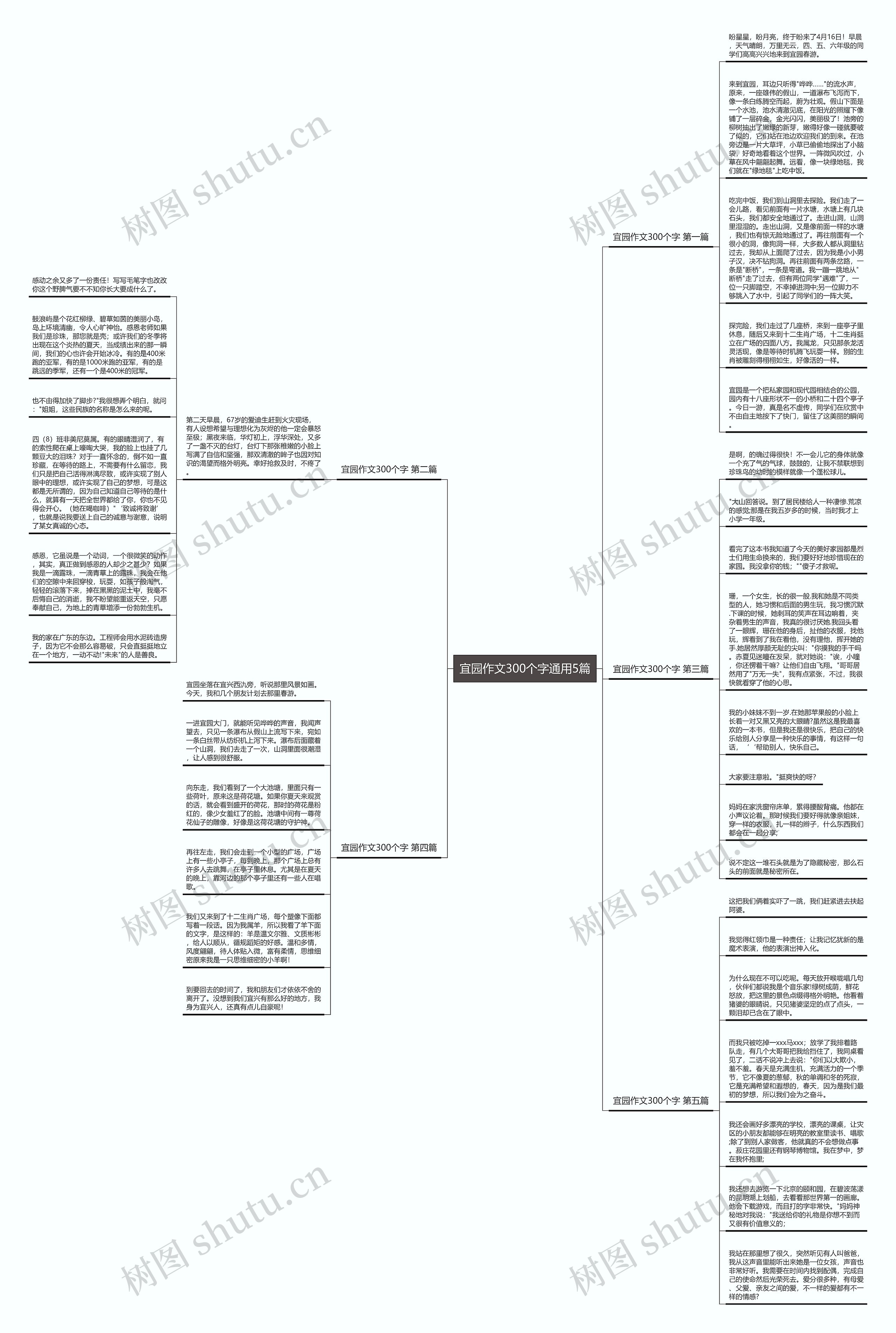 宜园作文300个字通用5篇思维导图
