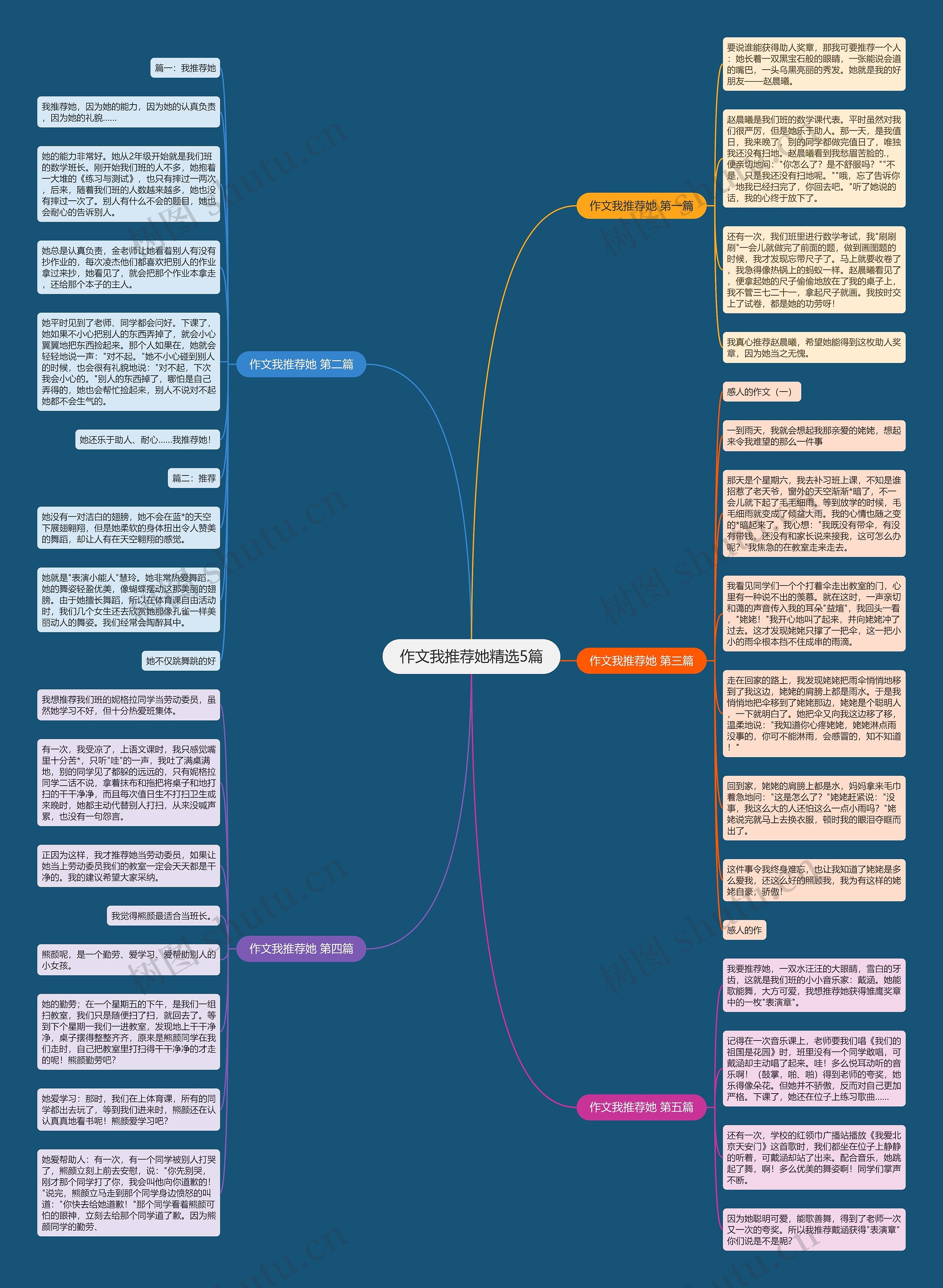 作文我推荐她精选5篇思维导图