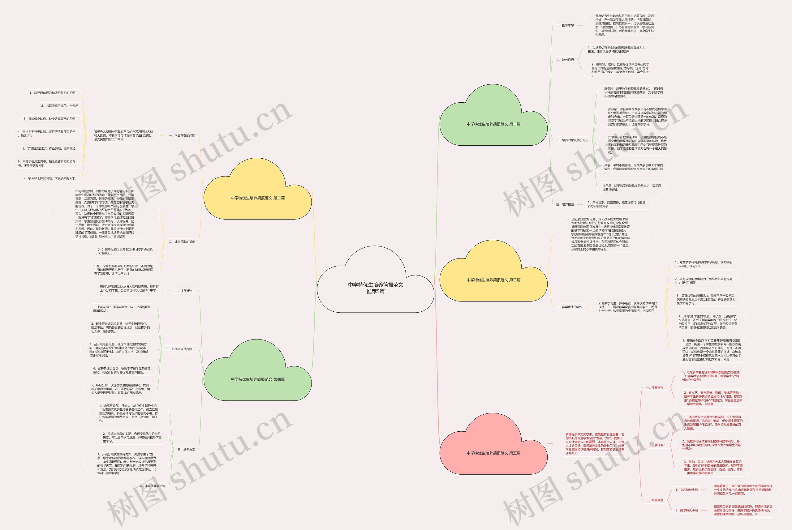 中学特优生培养简报范文推荐5篇思维导图