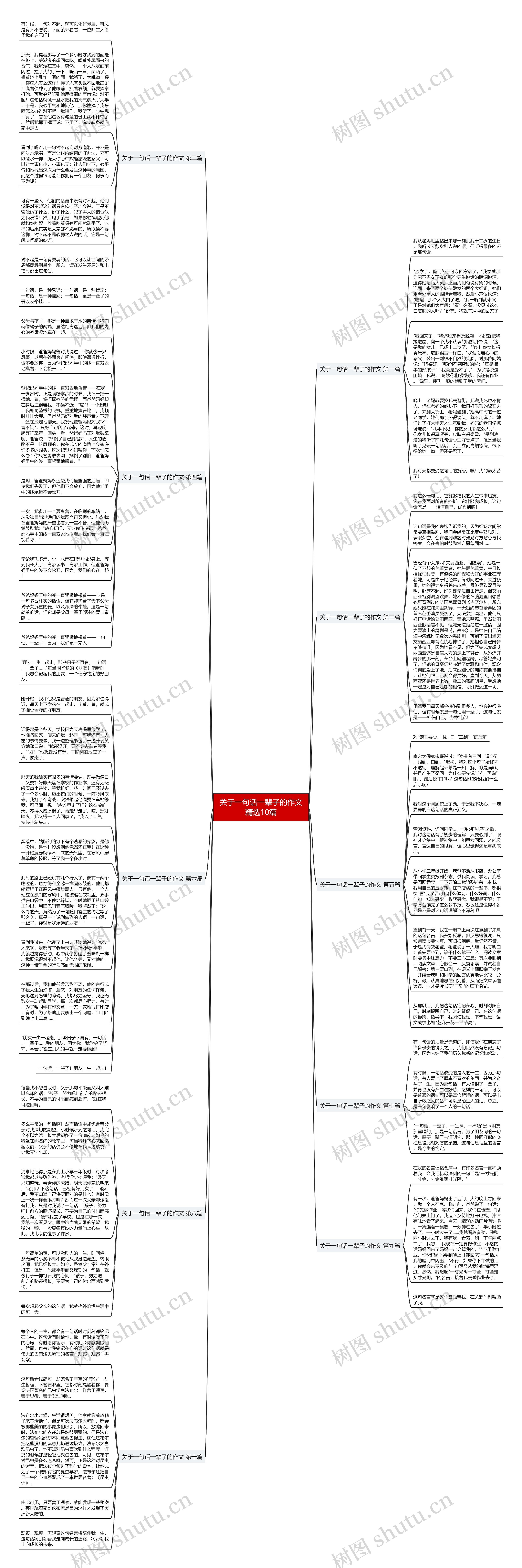 关于一句话一辈子的作文精选10篇思维导图