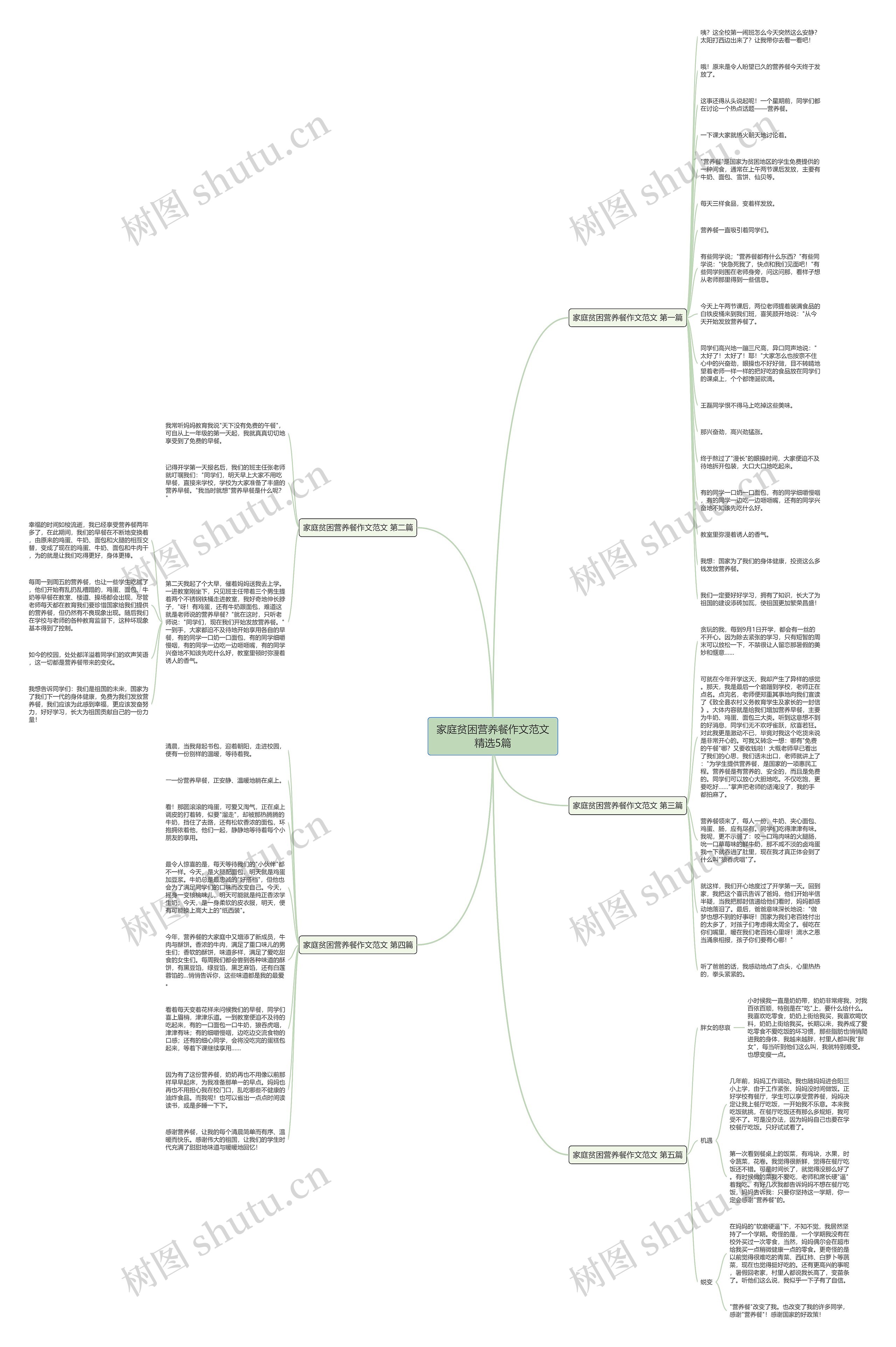 家庭贫困营养餐作文范文精选5篇思维导图