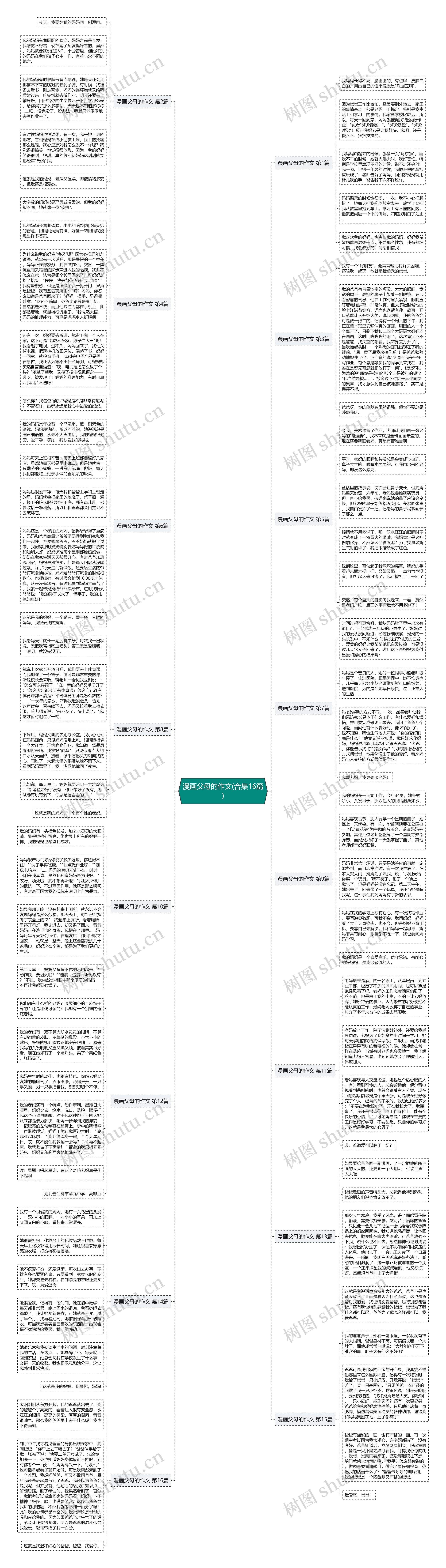 漫画父母的作文(合集16篇)思维导图