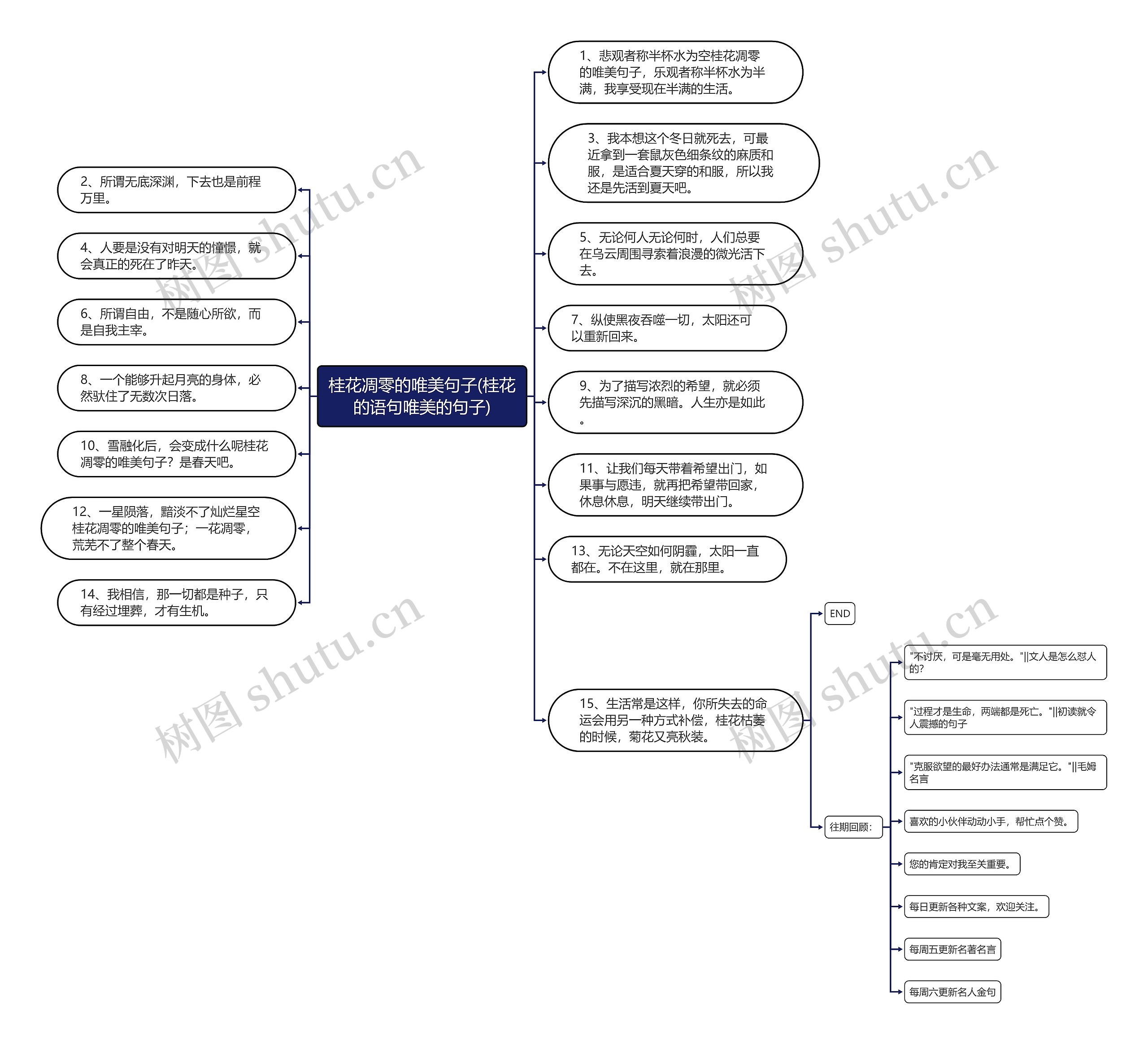 桂花凋零的唯美句子(桂花的语句唯美的句子)思维导图