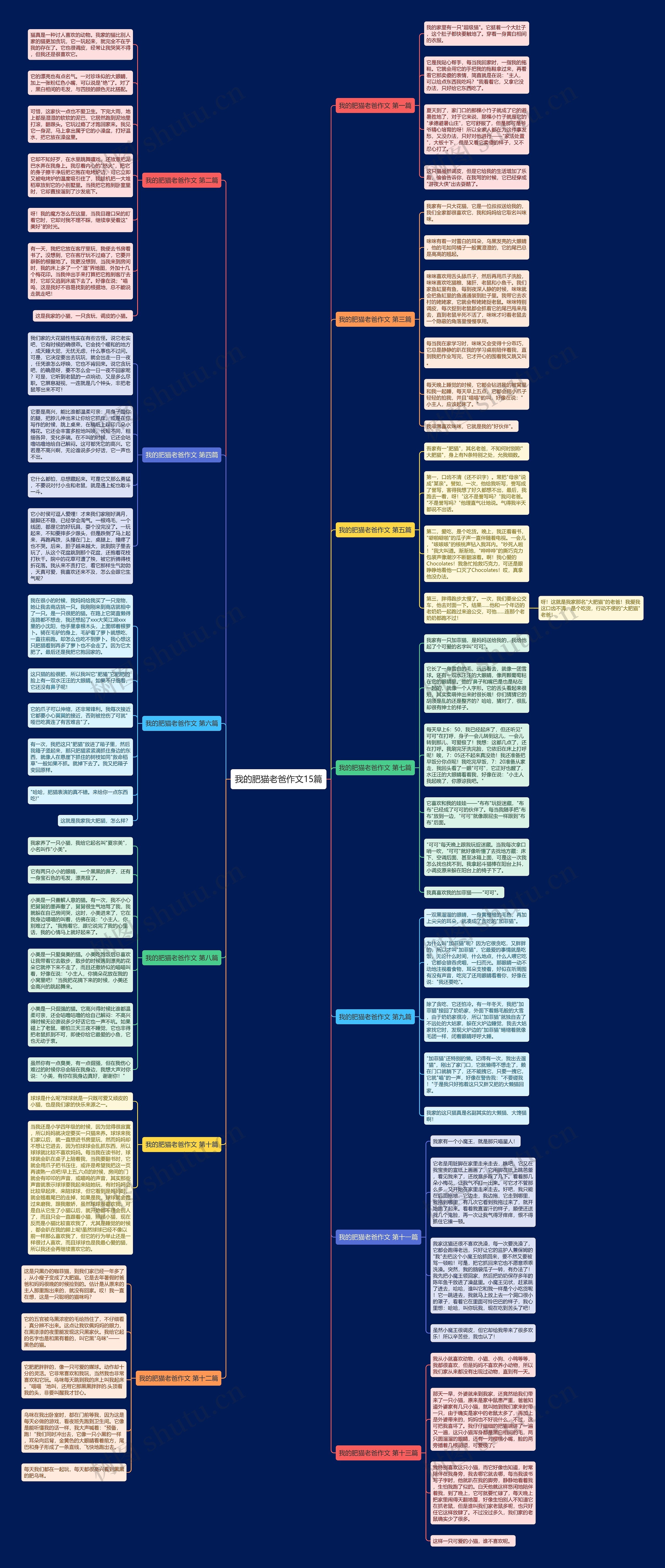 我的肥猫老爸作文15篇思维导图