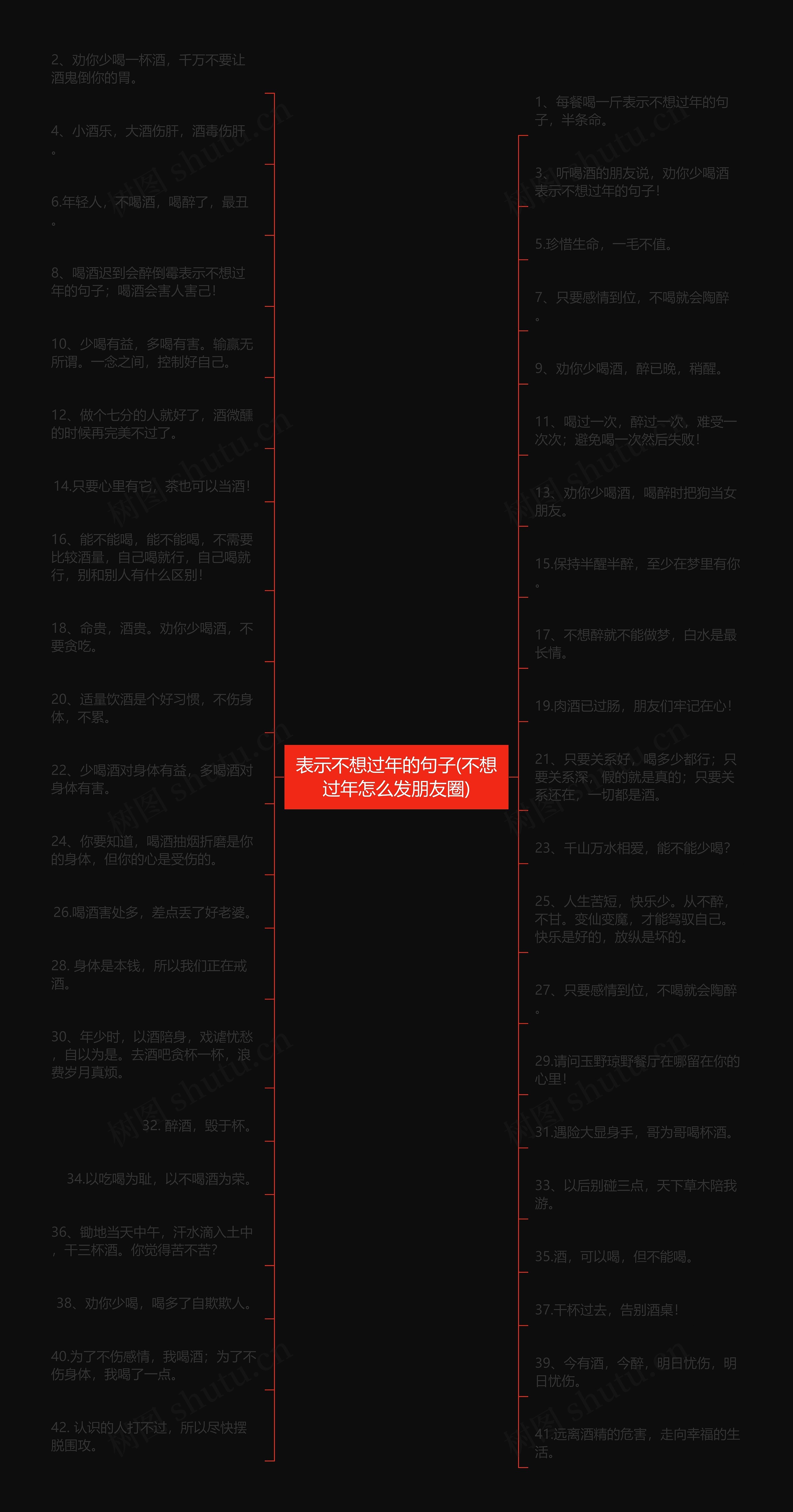 表示不想过年的句子(不想过年怎么发朋友圈)思维导图