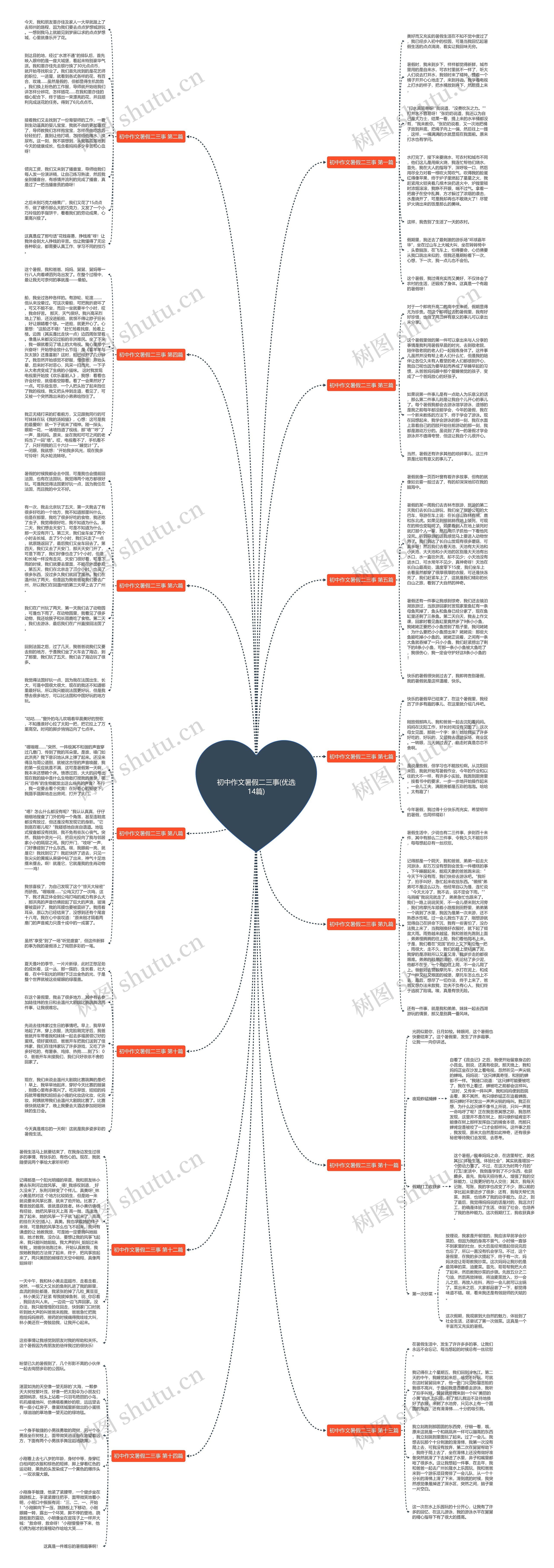 初中作文暑假二三事(优选14篇)思维导图