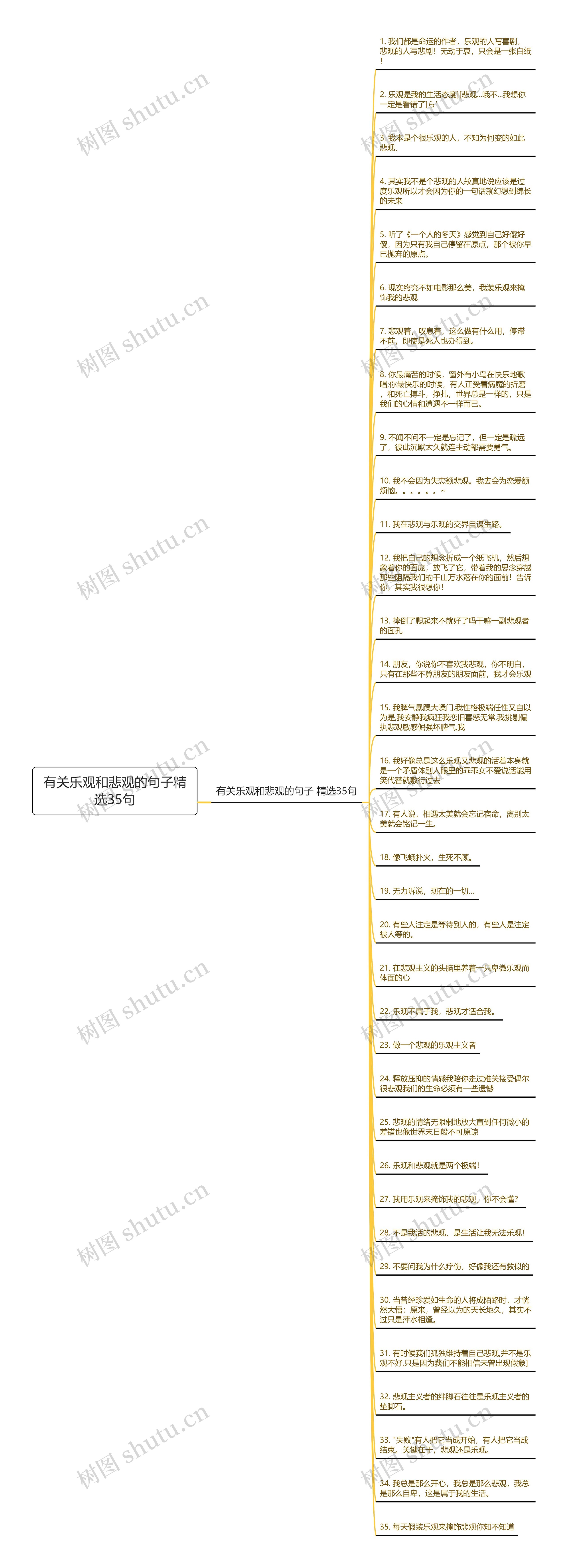 有关乐观和悲观的句子精选35句思维导图