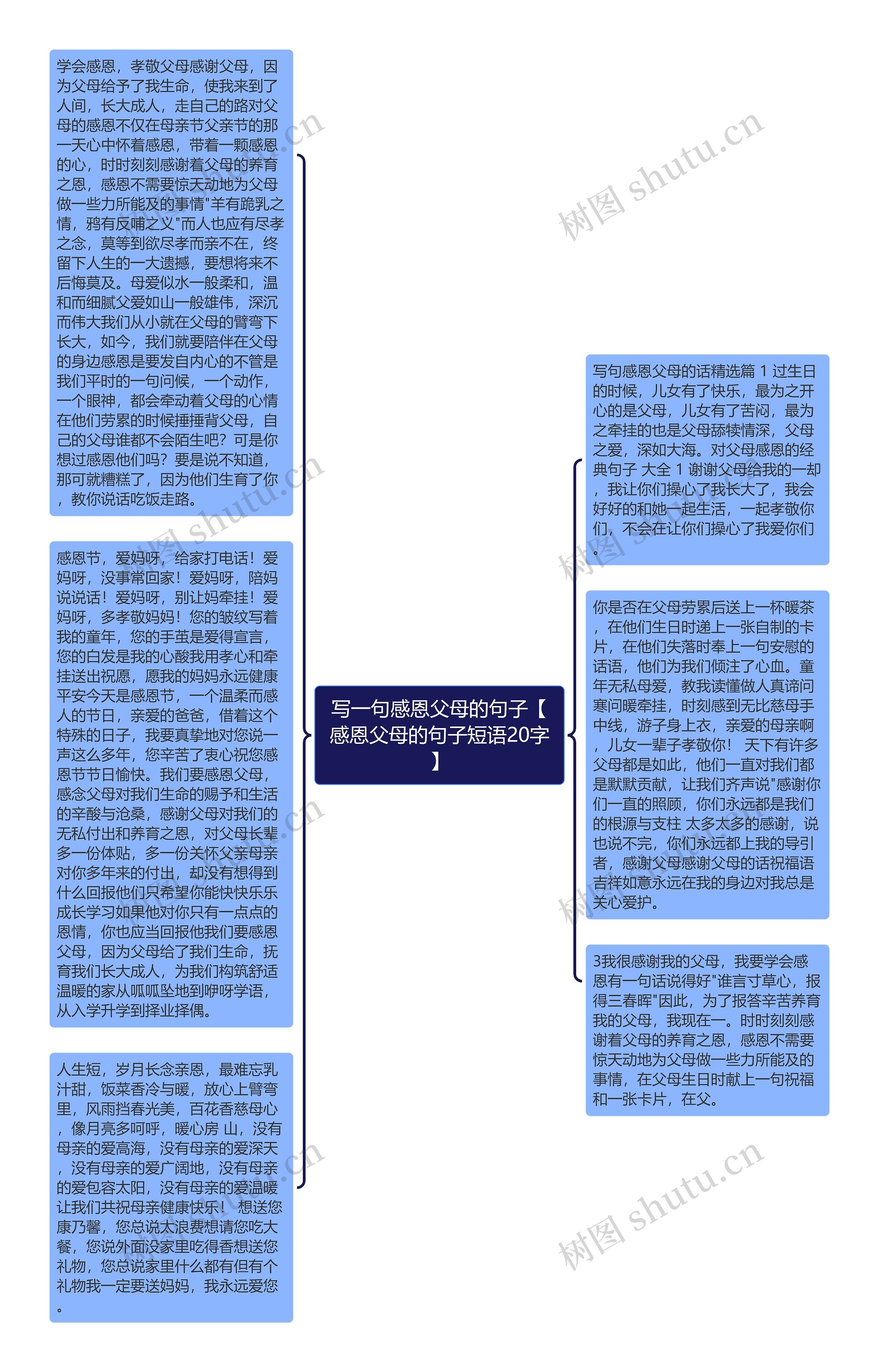 写一句感恩父母的句子【感恩父母的句子短语20字】思维导图