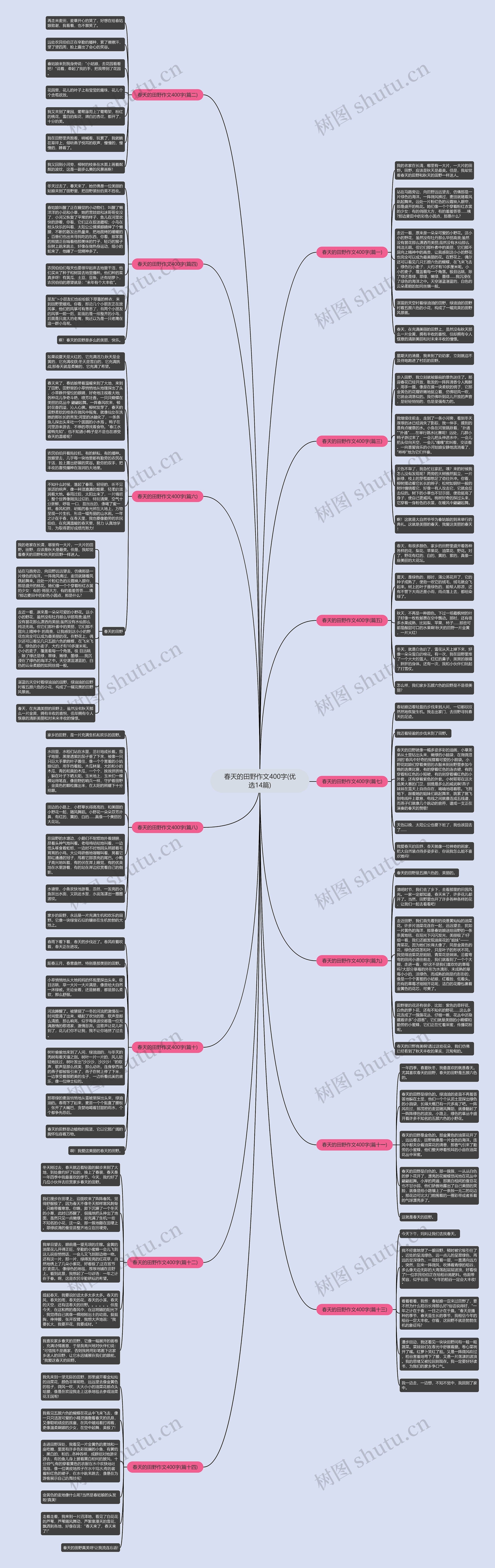 春天的田野作文400字(优选14篇)思维导图