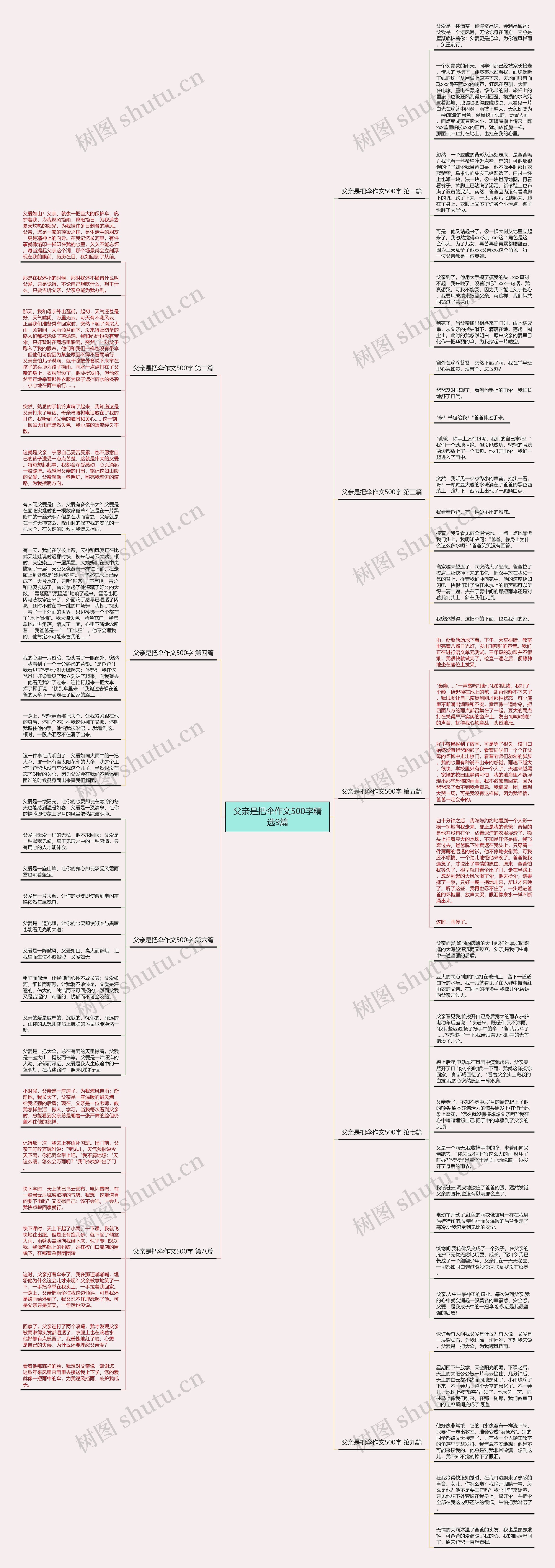 父亲是把伞作文500字精选9篇思维导图