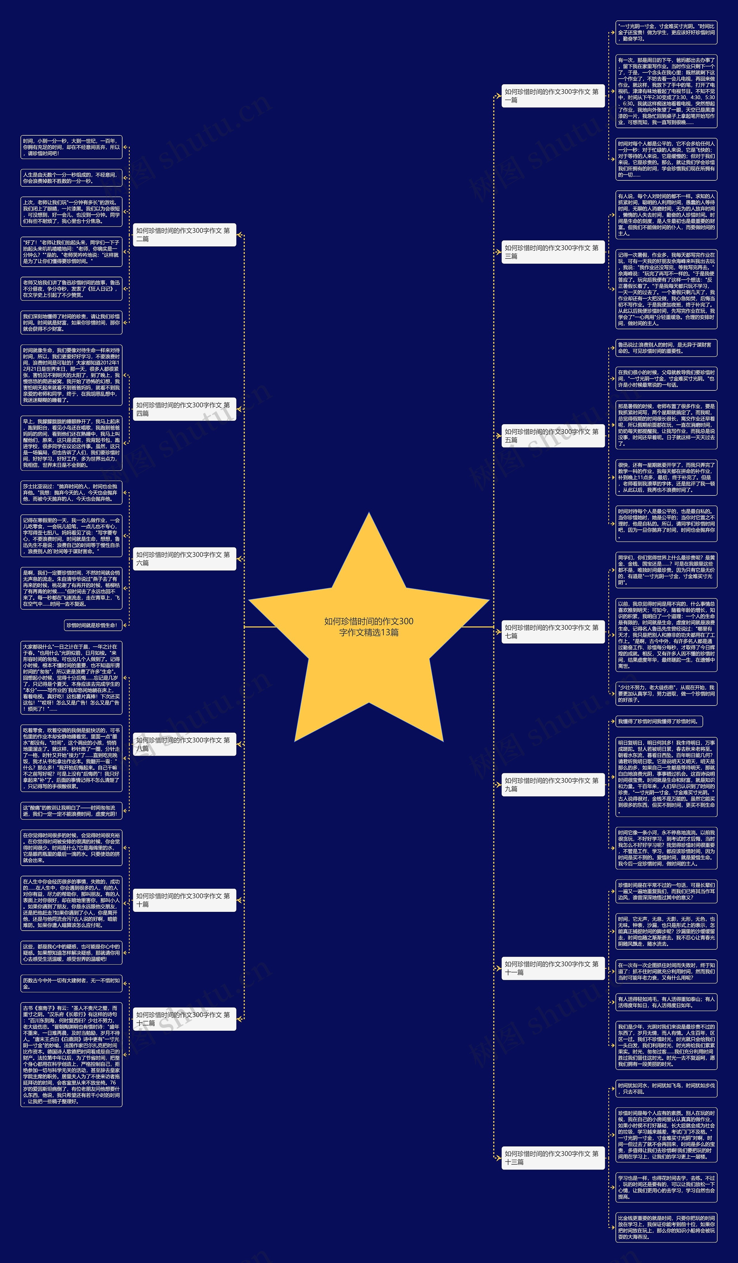 如何珍惜时间的作文300字作文精选13篇思维导图
