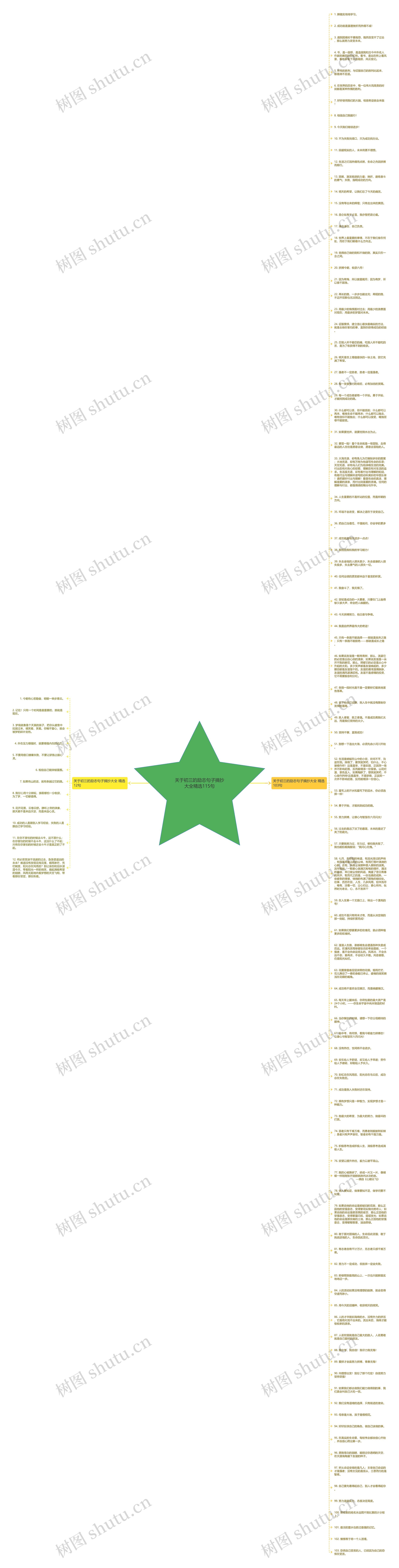 关于初三的励志句子摘抄大全精选115句思维导图