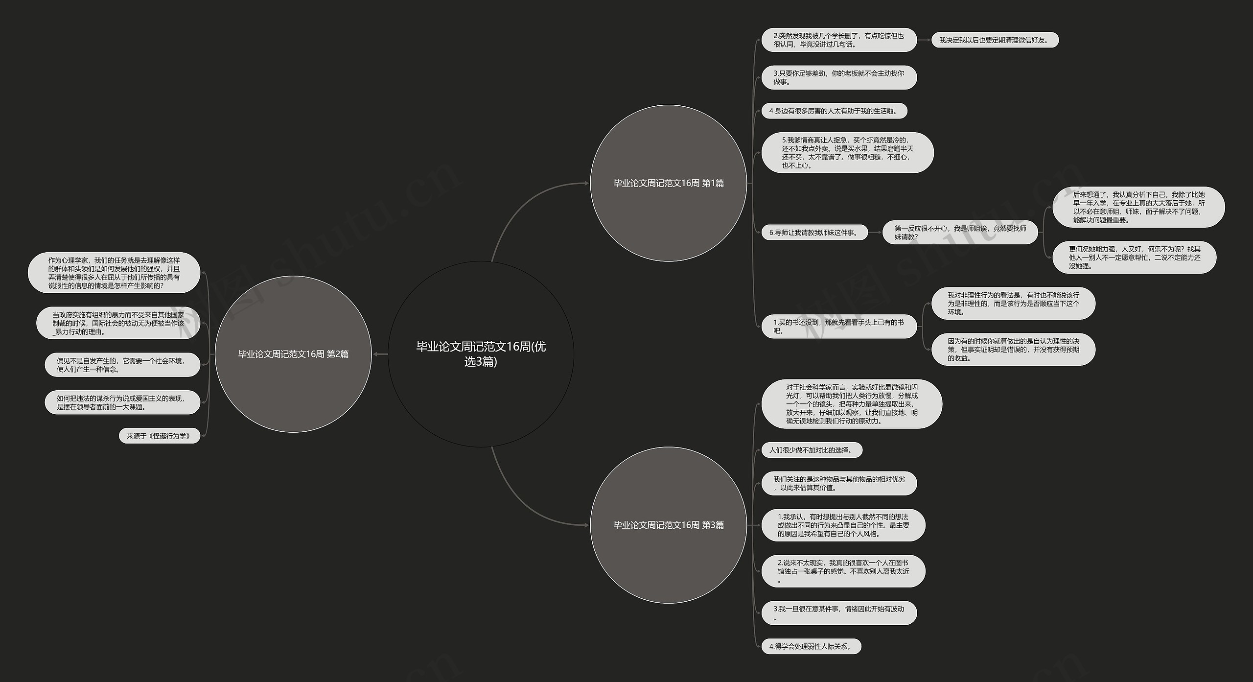 毕业论文周记范文16周(优选3篇)思维导图