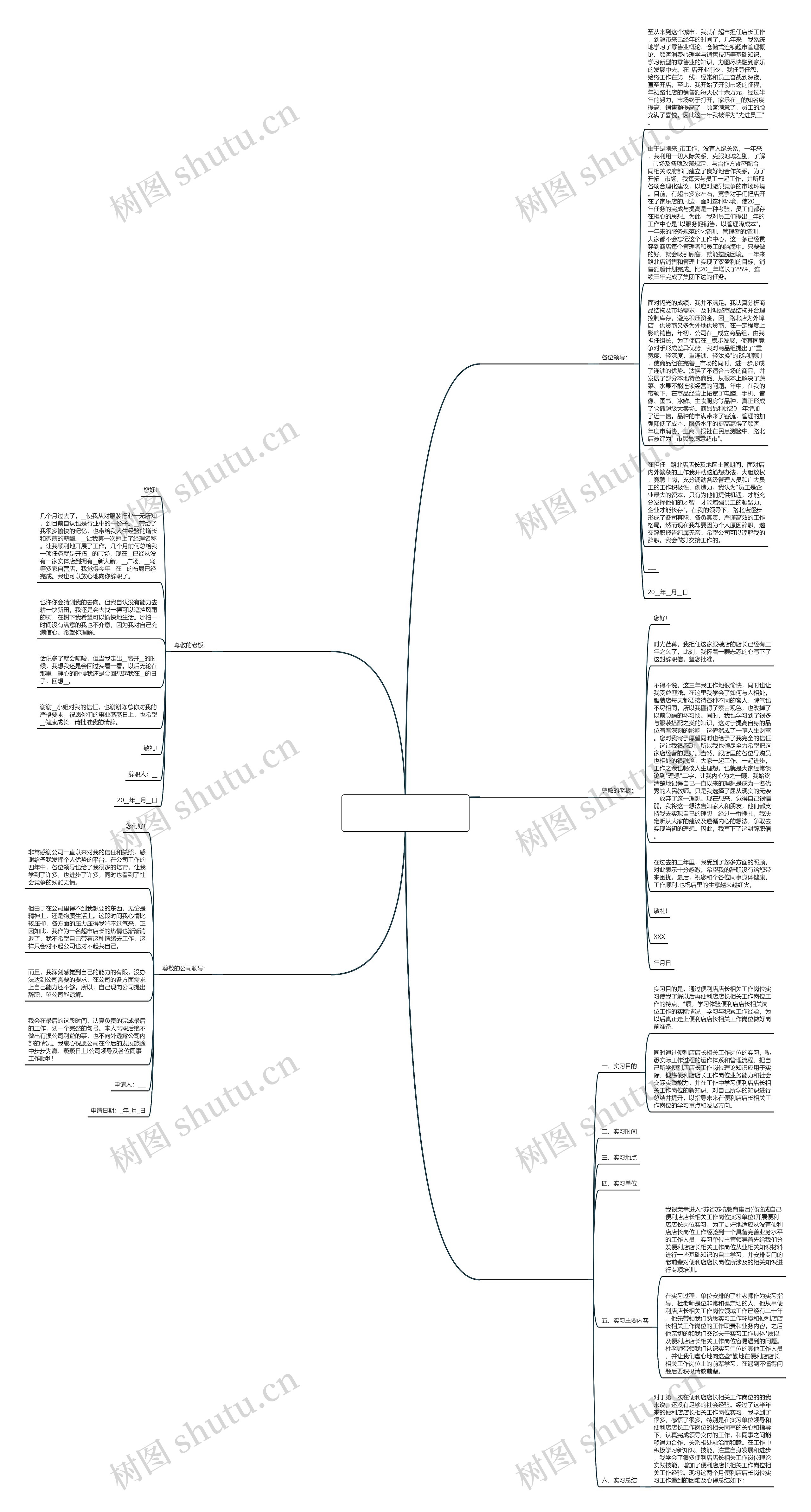 辞职报告简短范文店长推荐5篇思维导图