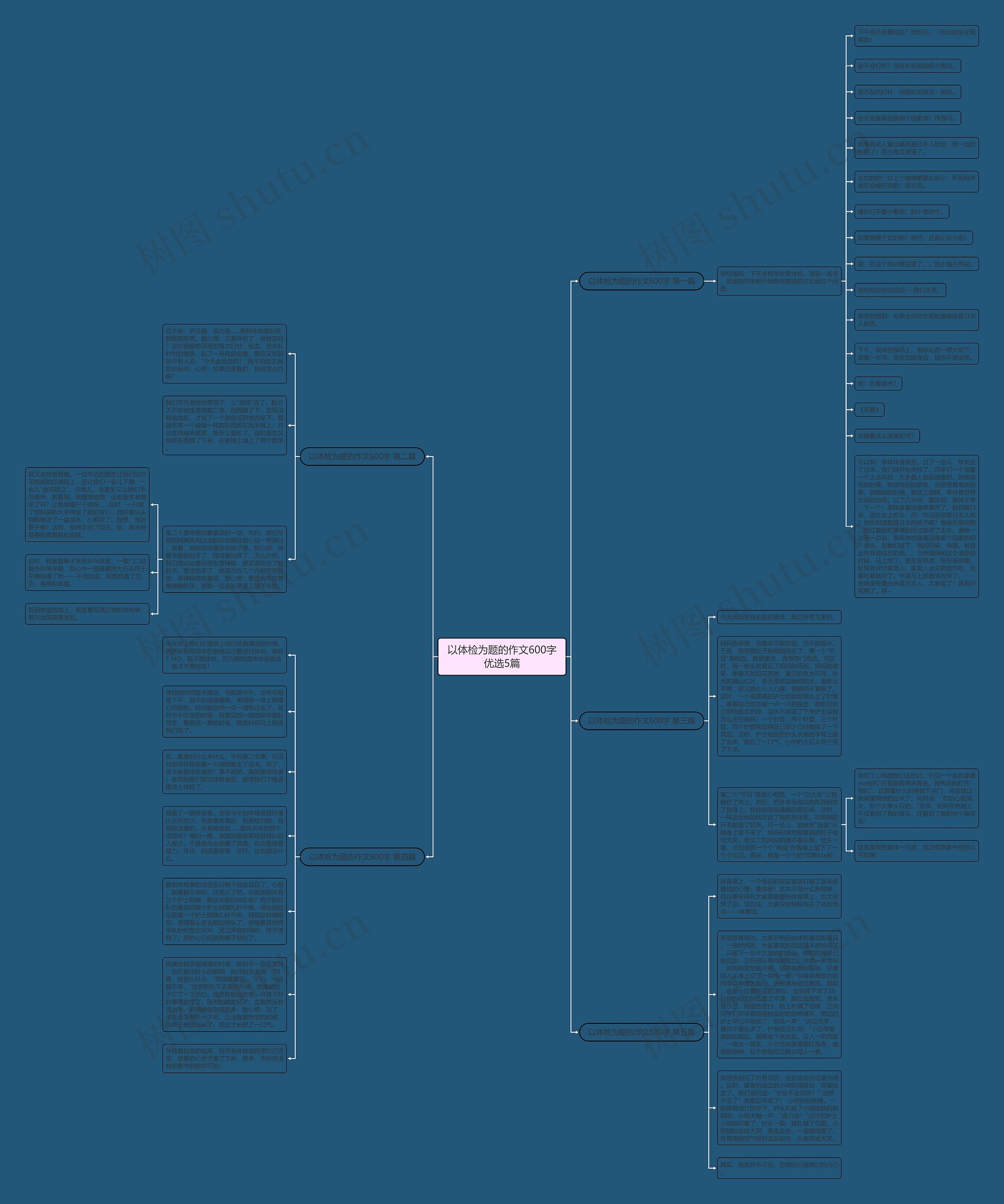 以体检为题的作文600字优选5篇思维导图