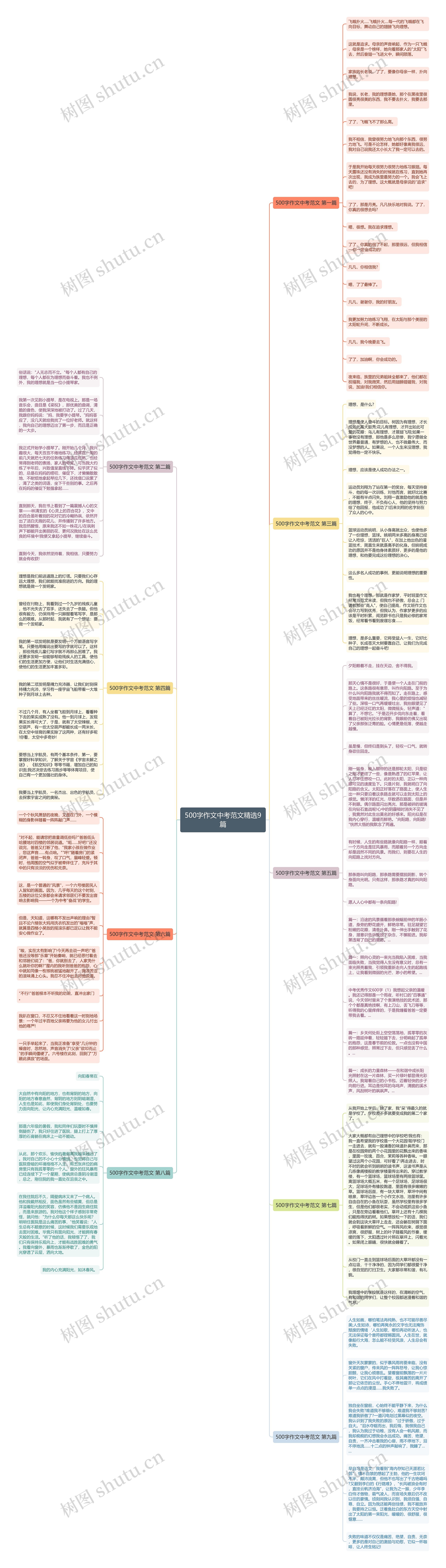 500字作文中考范文精选9篇思维导图
