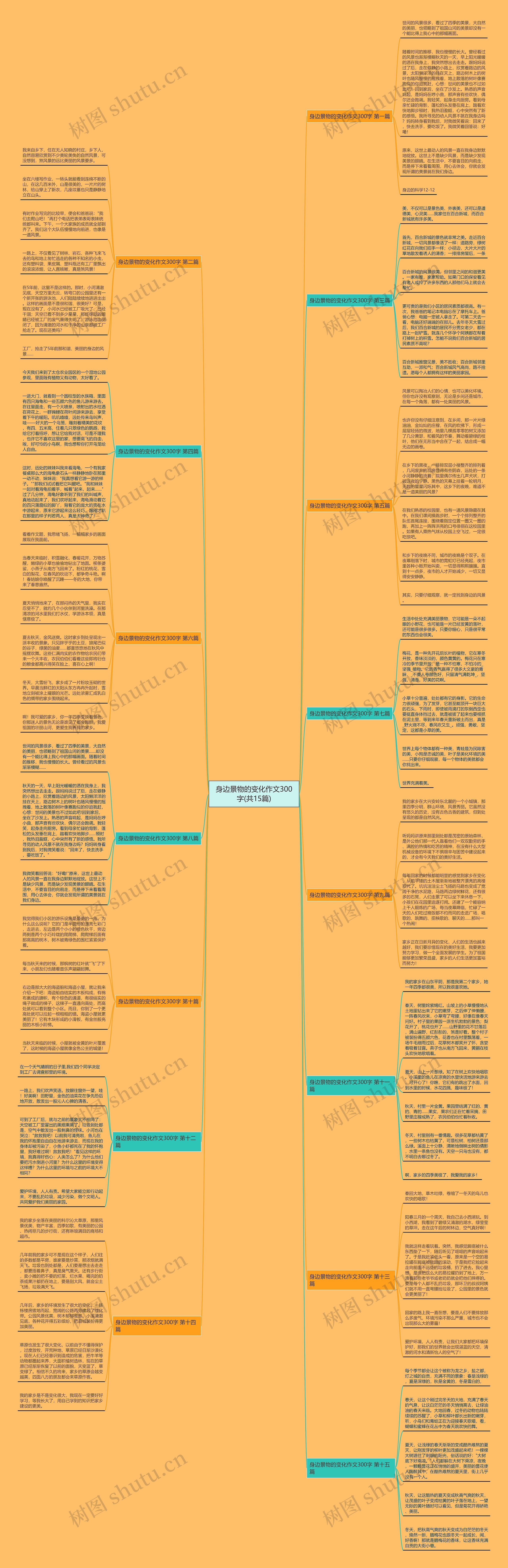 身边景物的变化作文300字(共15篇)思维导图