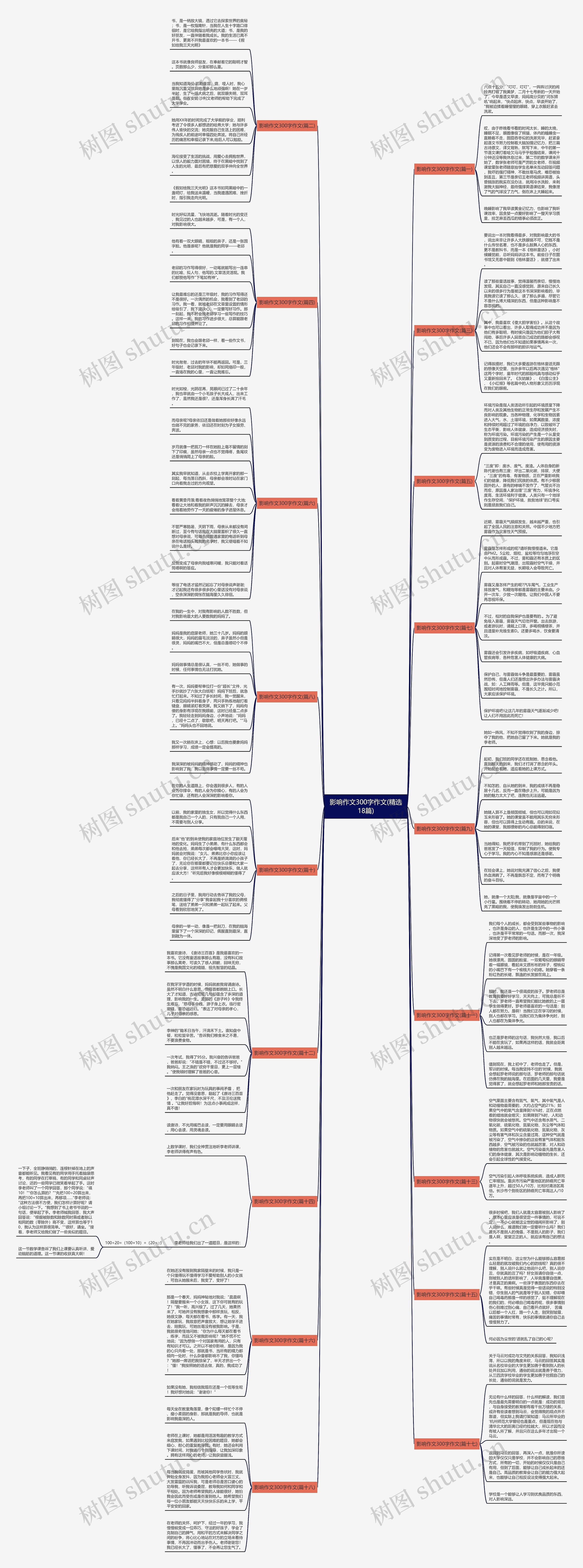 影响作文300字作文(精选18篇)思维导图