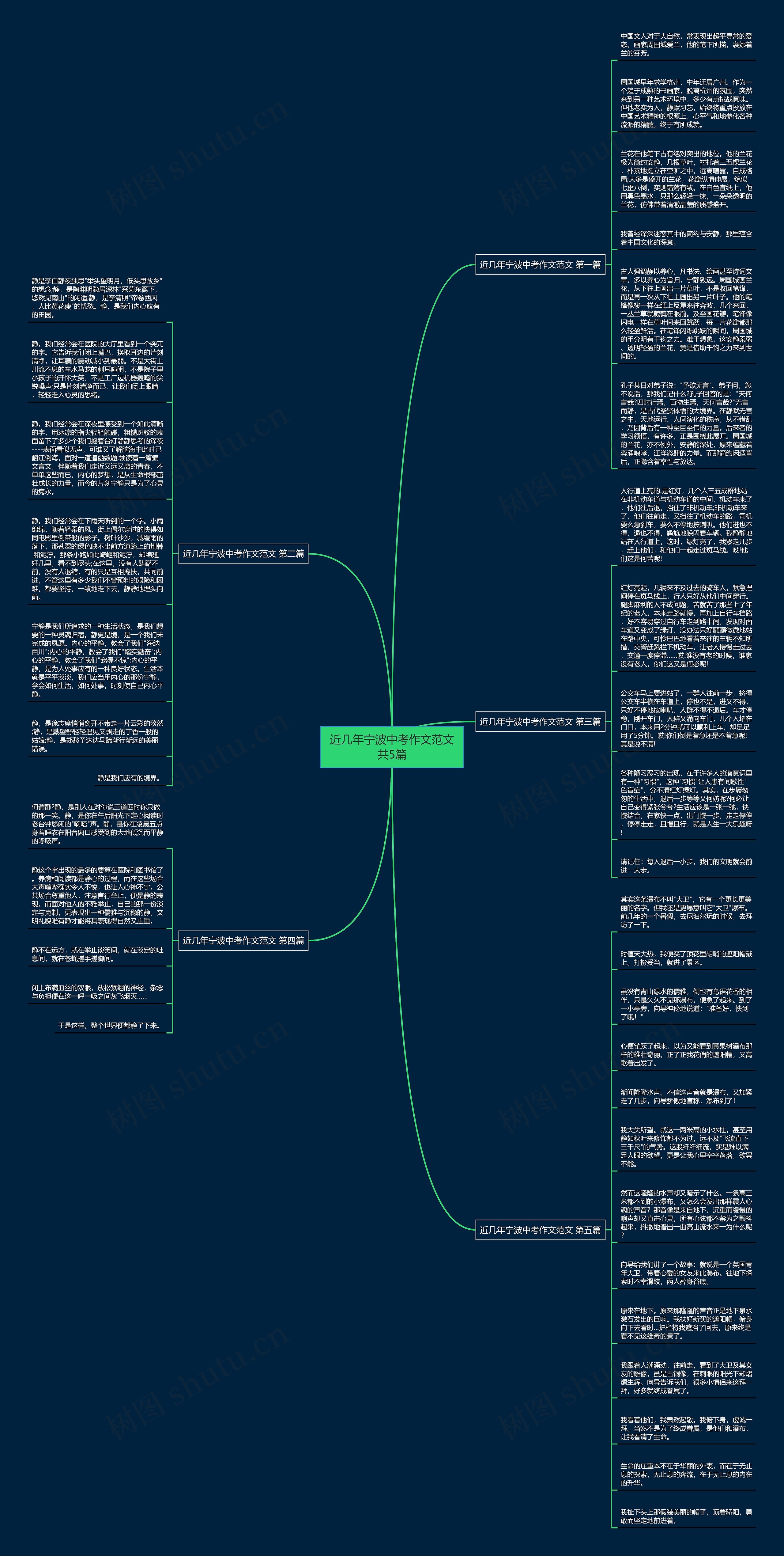 近几年宁波中考作文范文共5篇思维导图