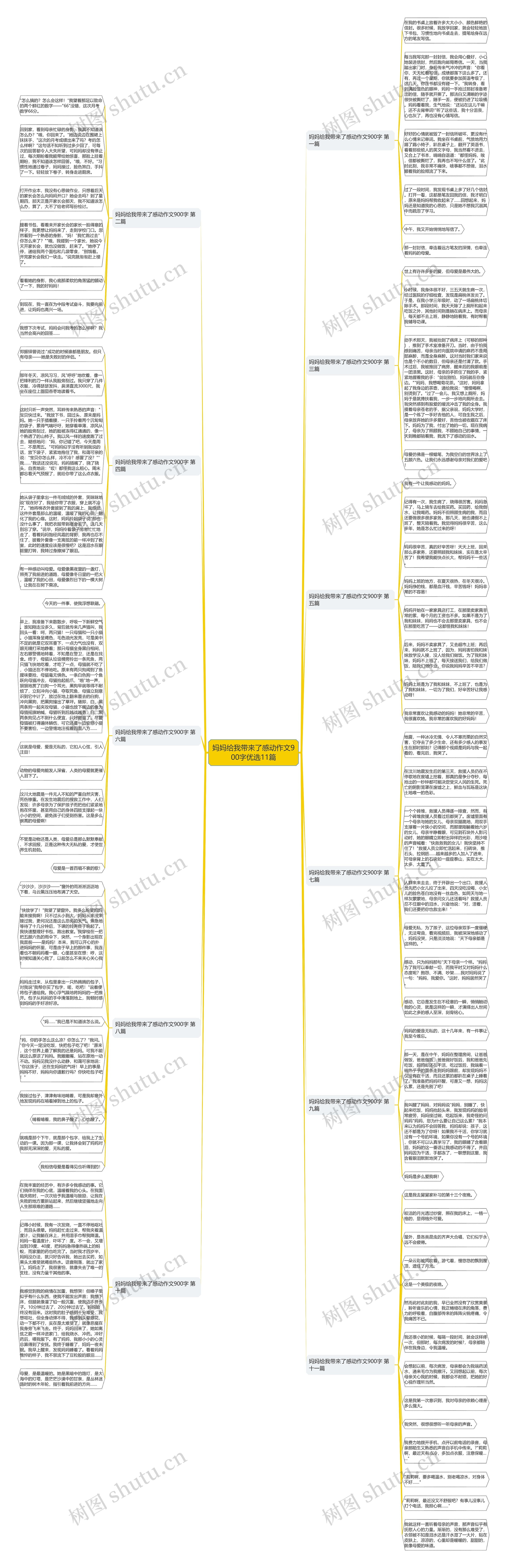 妈妈给我带来了感动作文900字优选11篇思维导图