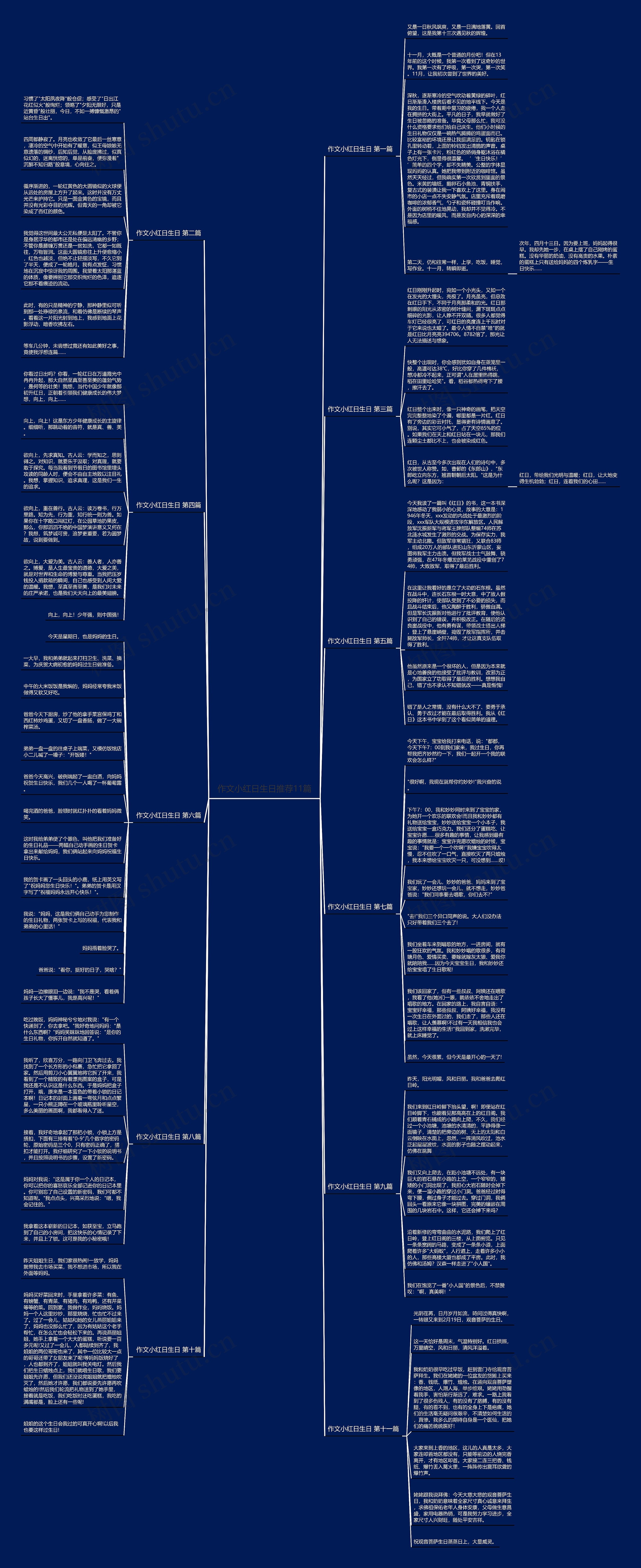 作文小红日生日推荐11篇思维导图