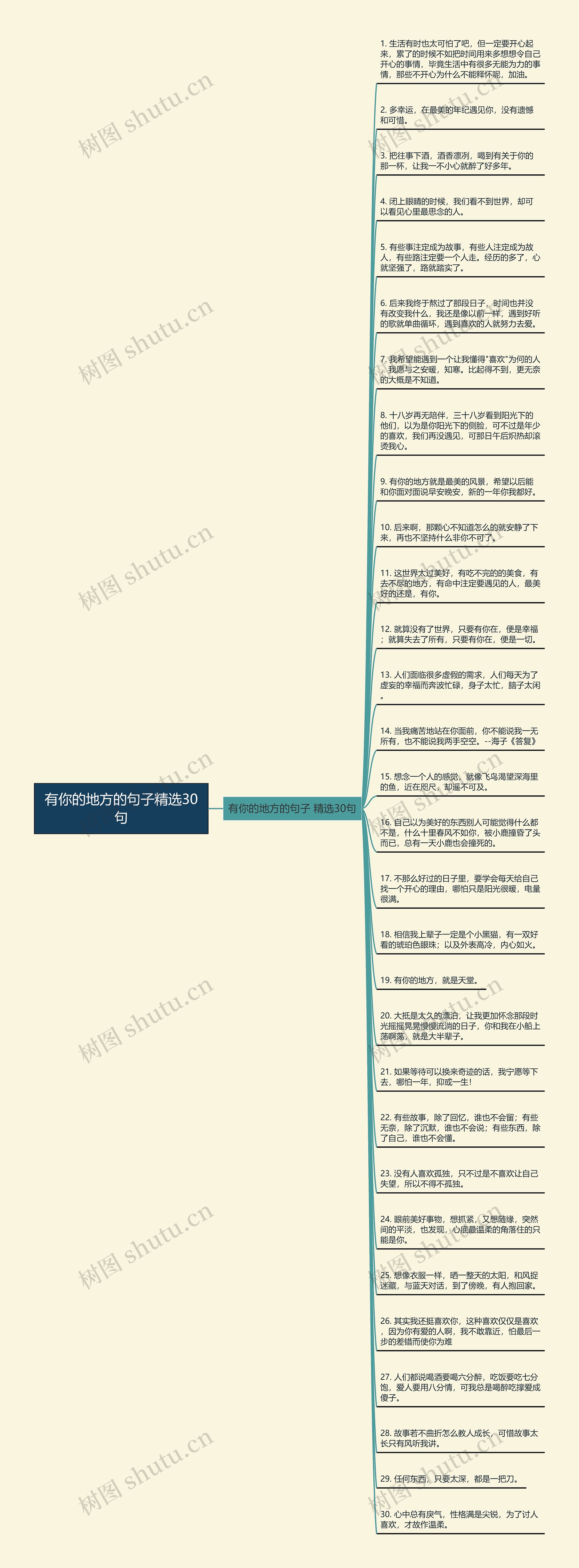 有你的地方的句子精选30句思维导图