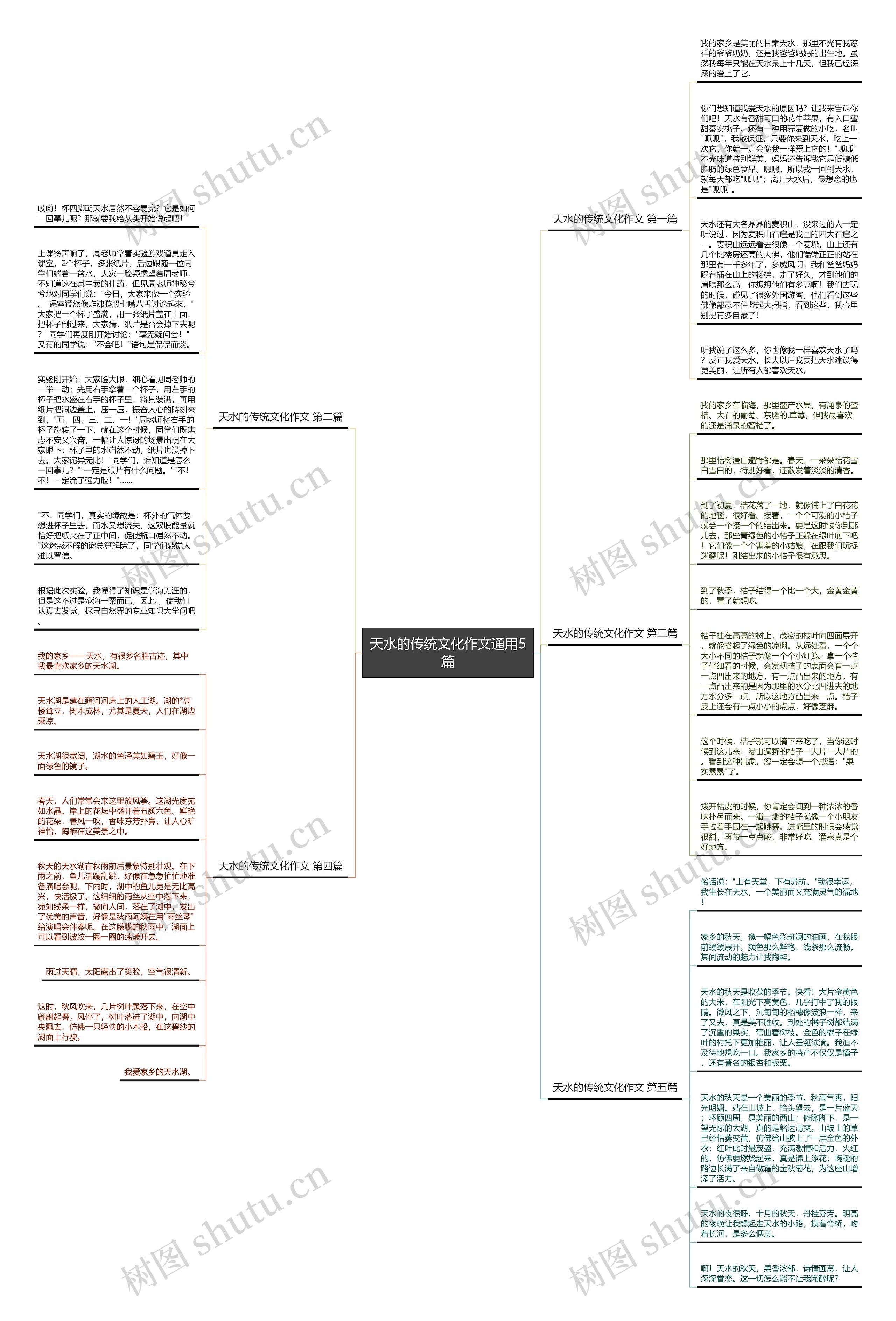天水的传统文化作文通用5篇思维导图