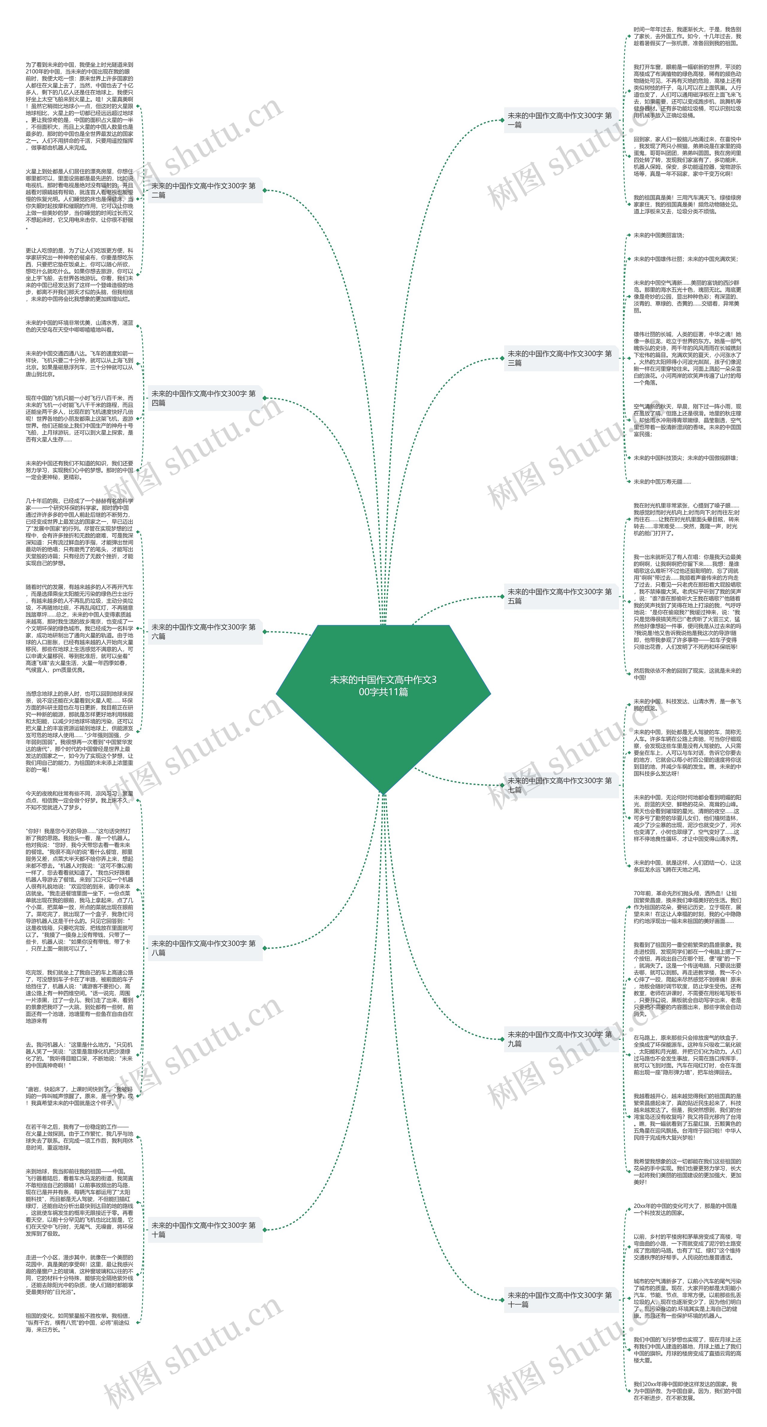 未来的中国作文高中作文300字共11篇思维导图