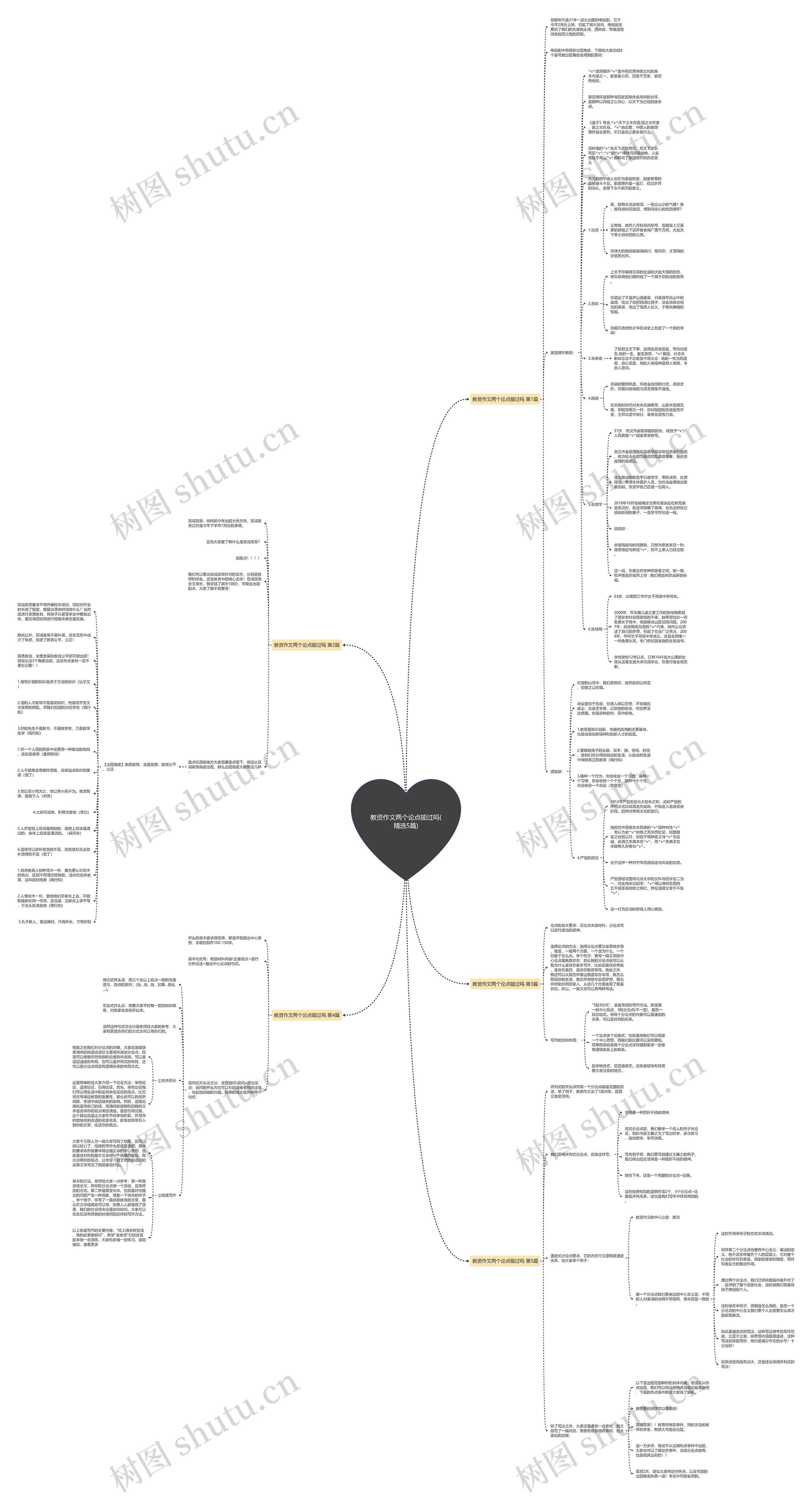 教资作文两个论点能过吗(精选5篇)思维导图