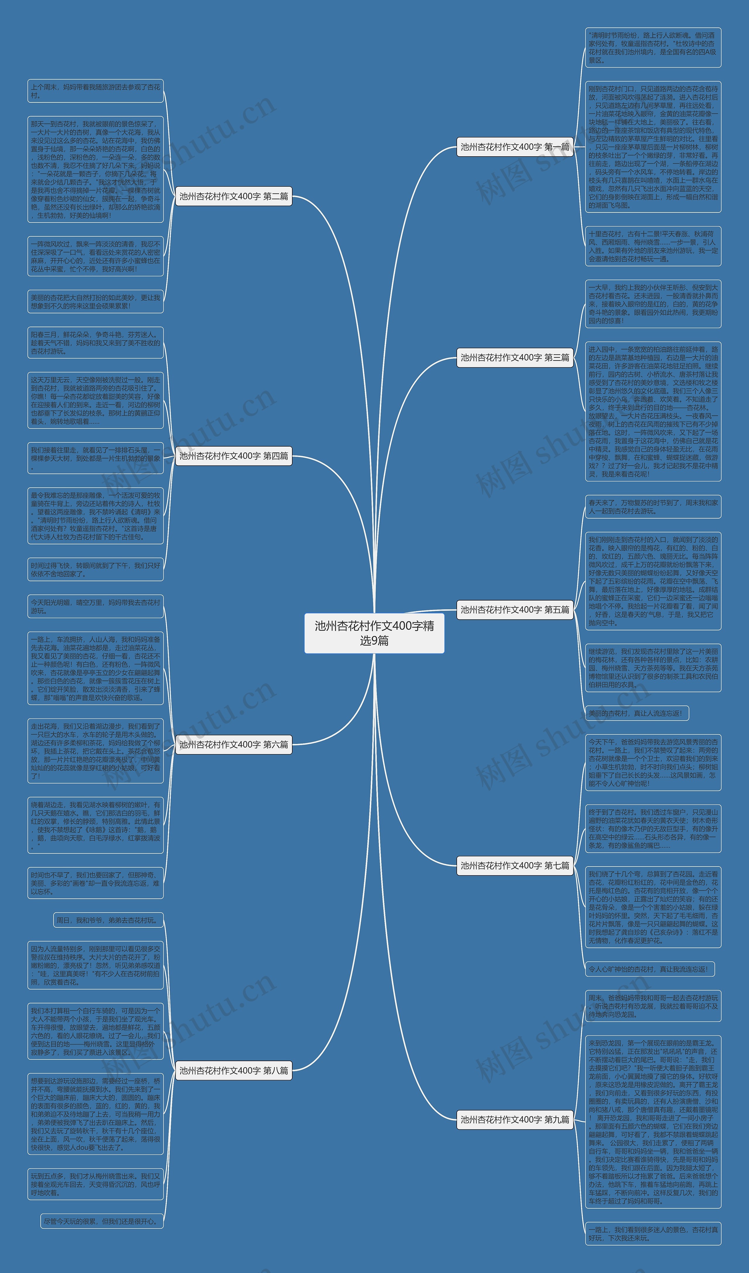 池州杏花村作文400字精选9篇思维导图