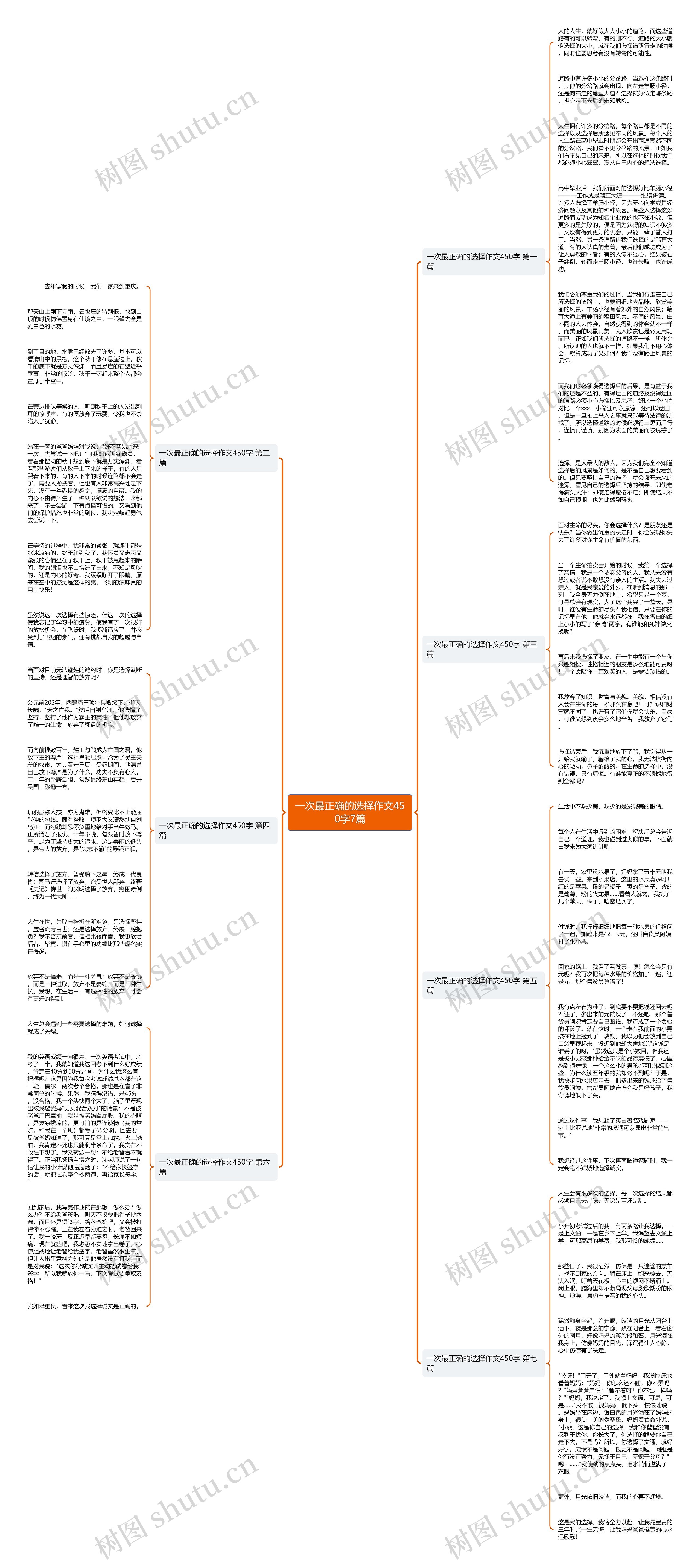 一次最正确的选择作文450字7篇思维导图