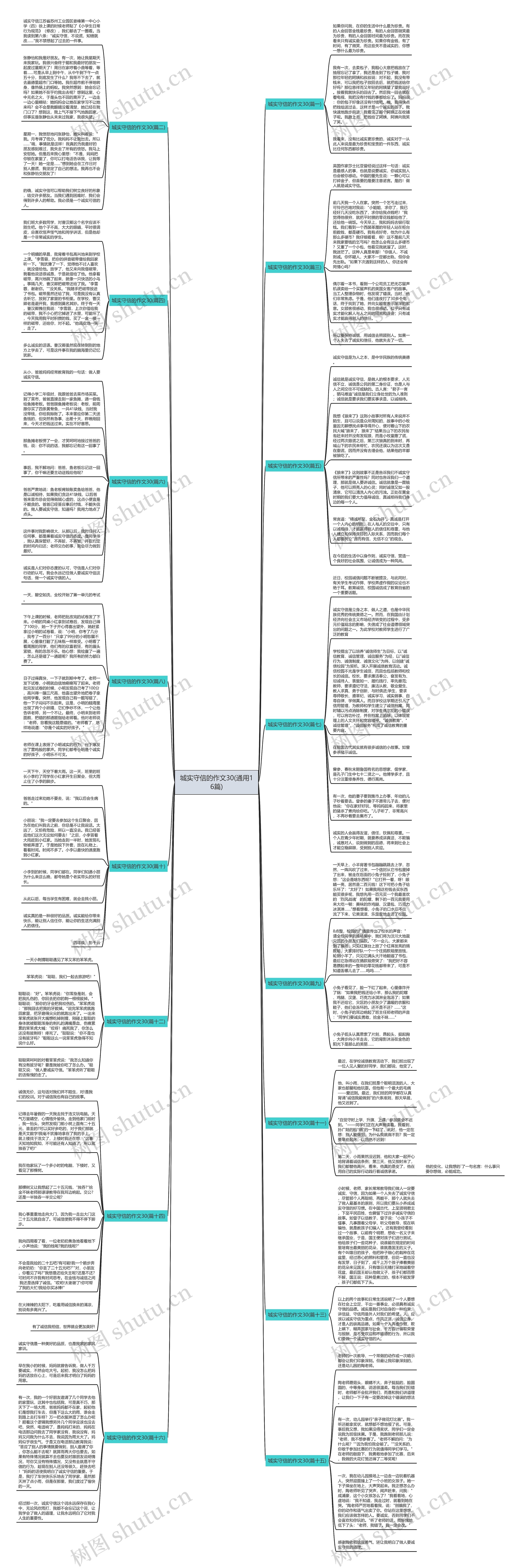 城实守信的作文30(通用16篇)思维导图