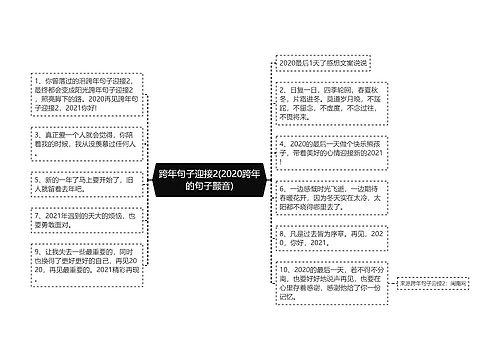 跨年句子迎接2(2020跨年的句子颤音)