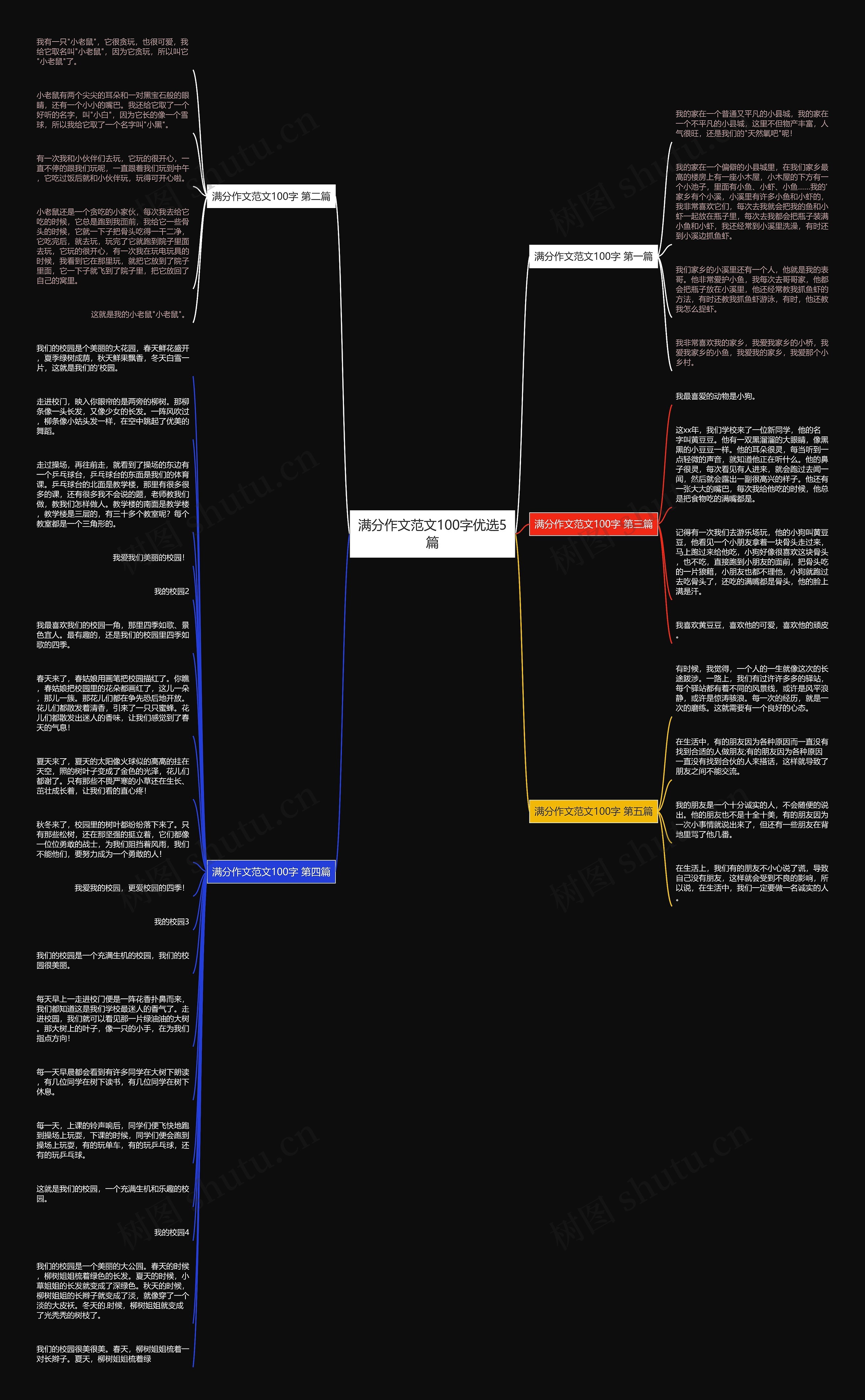 满分作文范文100字优选5篇思维导图