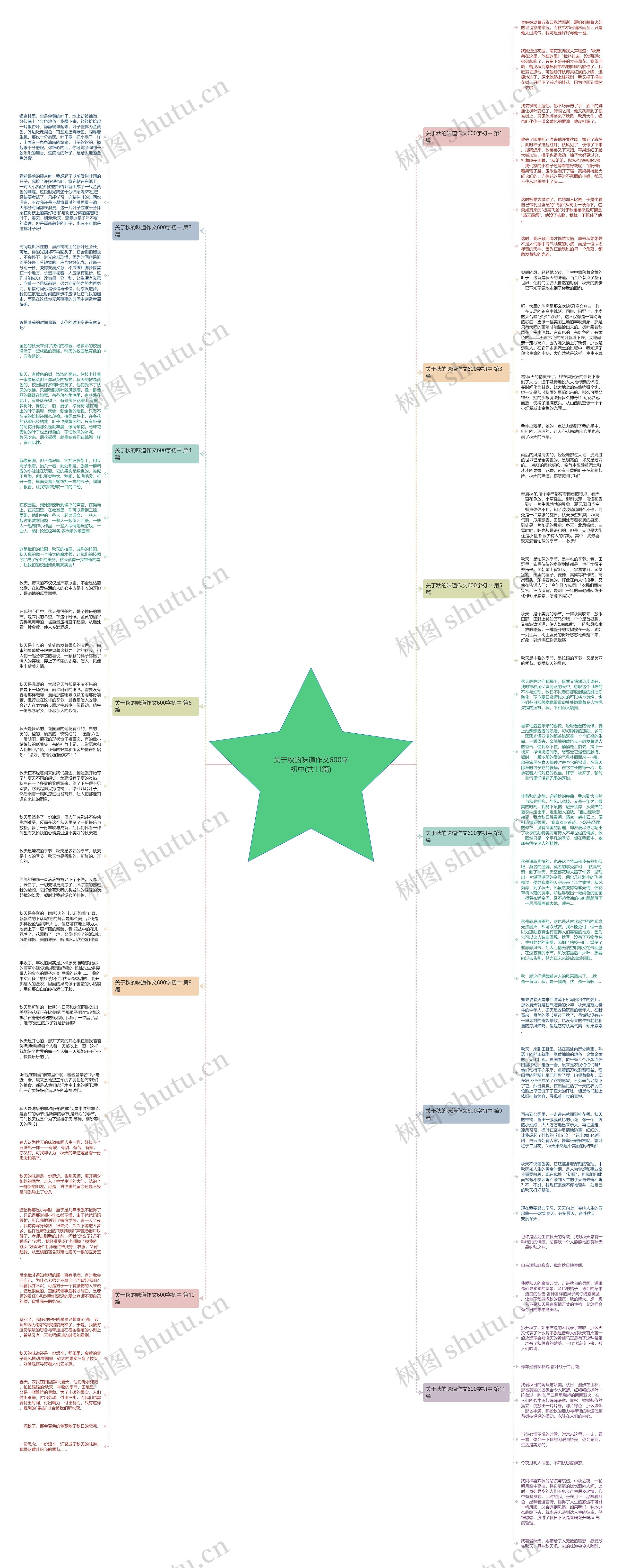 关于秋的味道作文600字初中(共11篇)思维导图