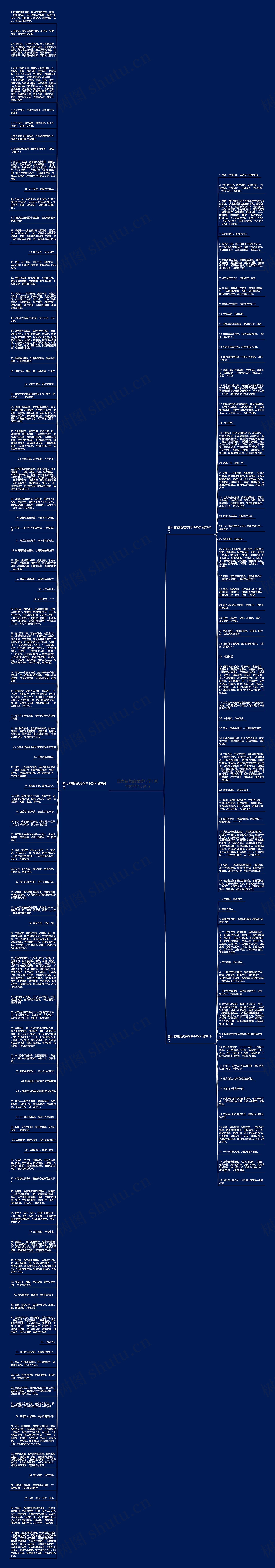 四大名著的优美句子100字(推荐159句)思维导图