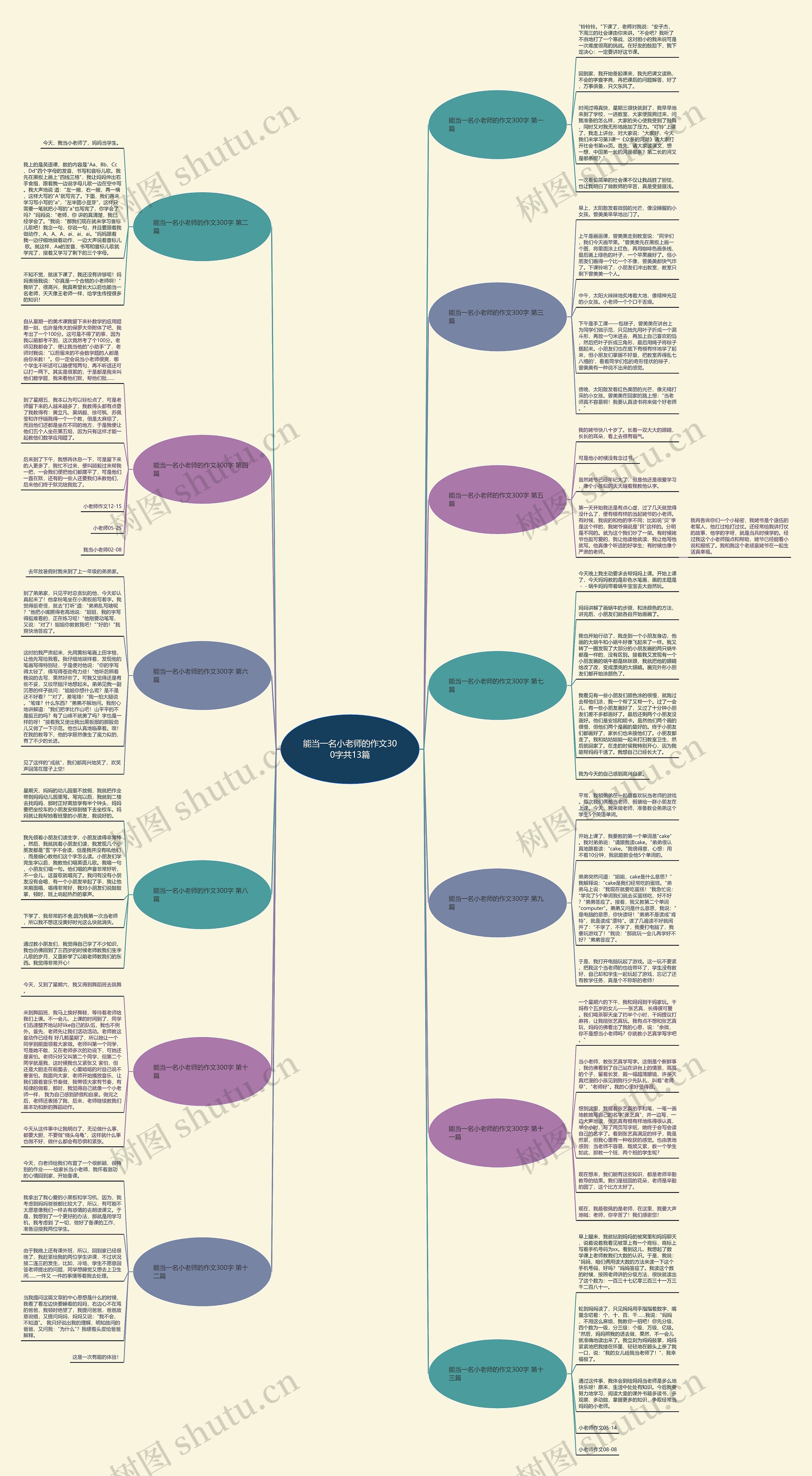 能当一名小老师的作文300字共13篇思维导图